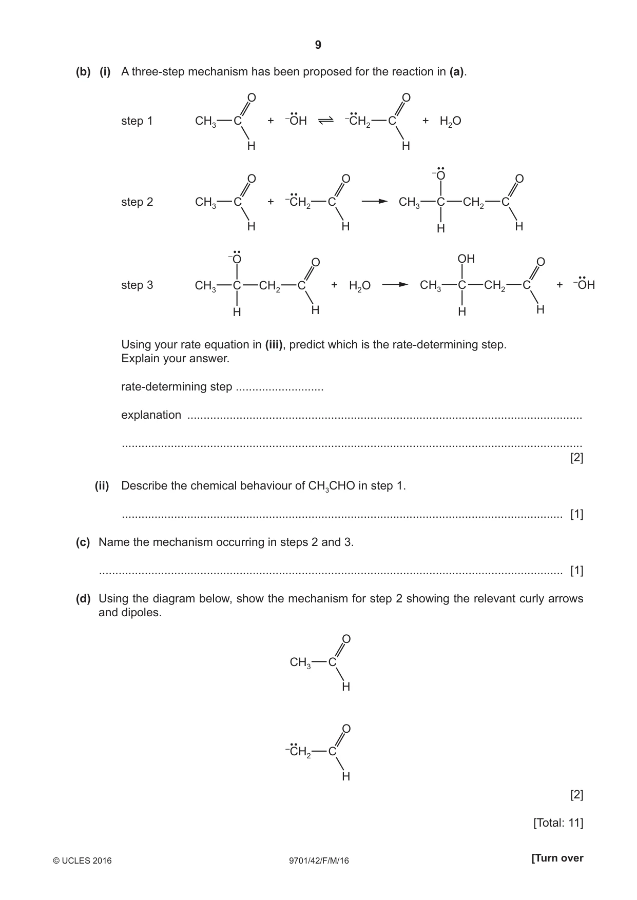 Cambridge A Level Chemistry 9701 2016 Feb/March Paper 4 · Variant 2 question paper, page 9 of 20