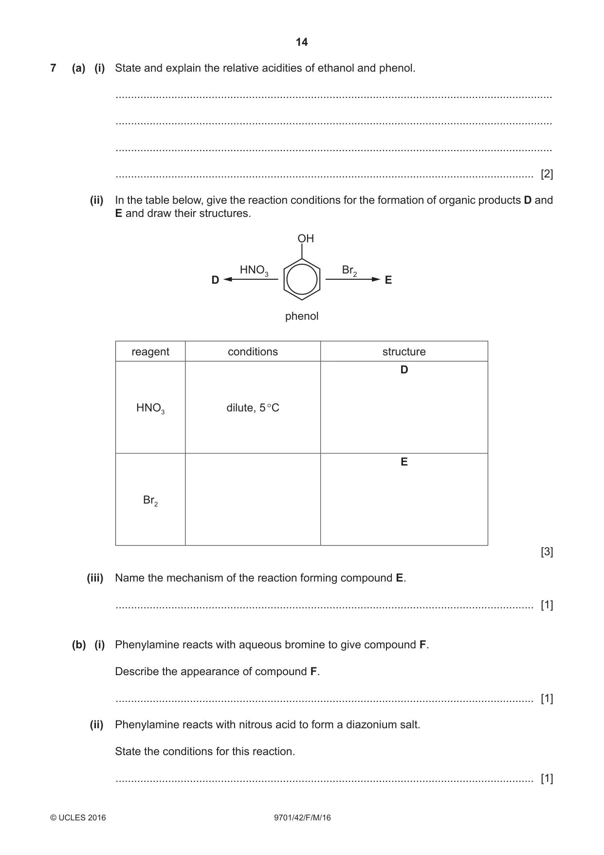 Cambridge A Level Chemistry 9701 2016 Feb/March Paper 4 · Variant 2 question paper, page 14 of 20