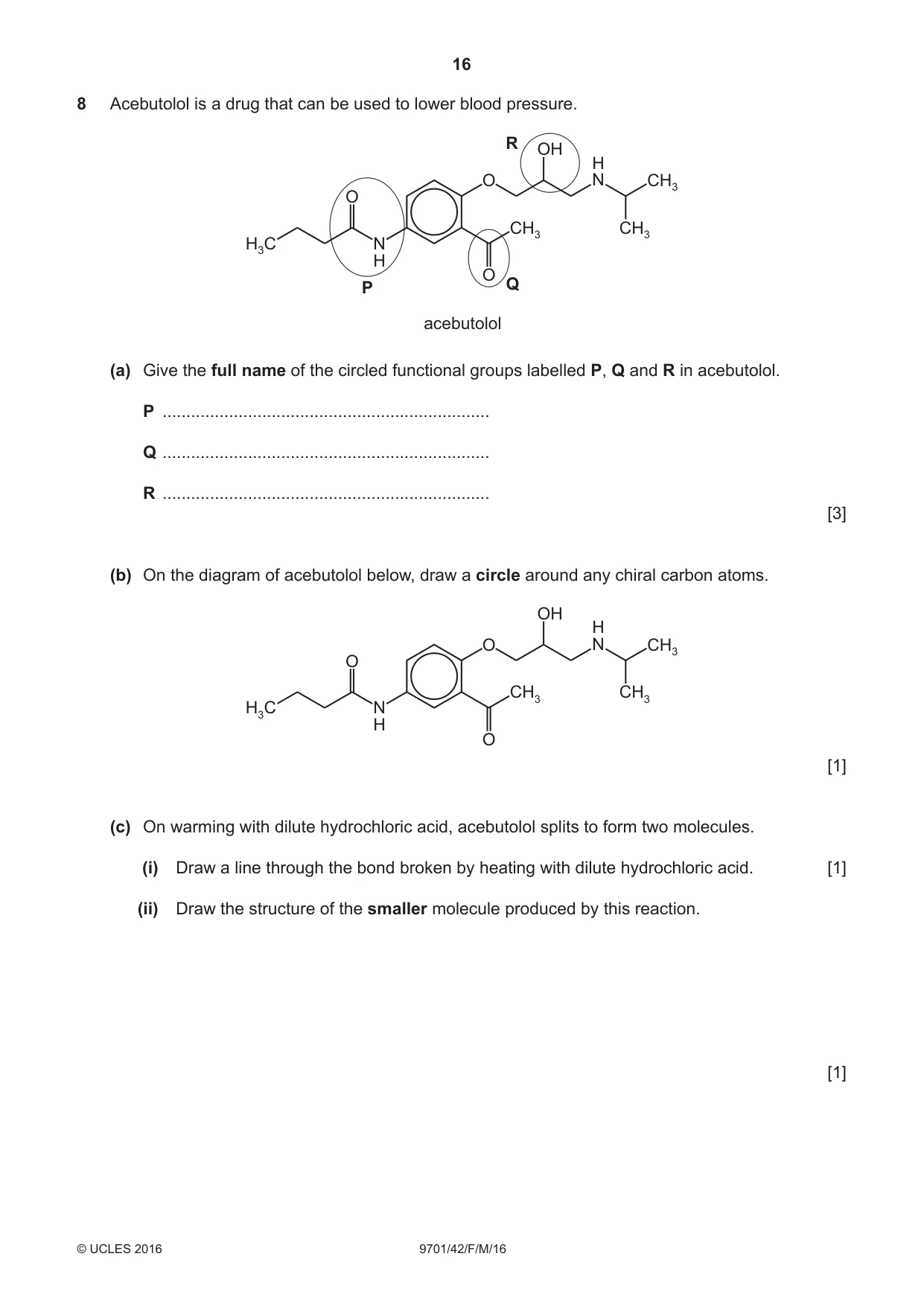 Cambridge A Level Chemistry 9701 2016 Feb/March Paper 4 · Variant 2 question paper, page 16 of 20