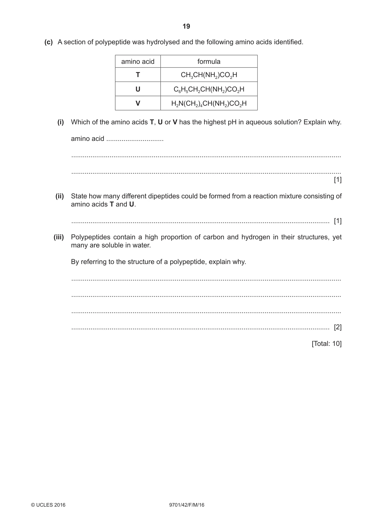 Cambridge A Level Chemistry 9701 2016 Feb/March Paper 4 · Variant 2 question paper, page 19 of 20