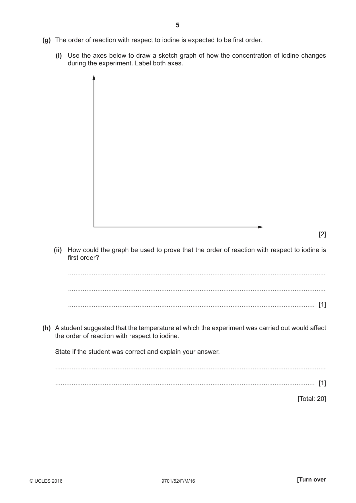Cambridge A Level Chemistry 9701 2016 Feb/March Paper 5 · Variant 2 question paper, page 5 of 8