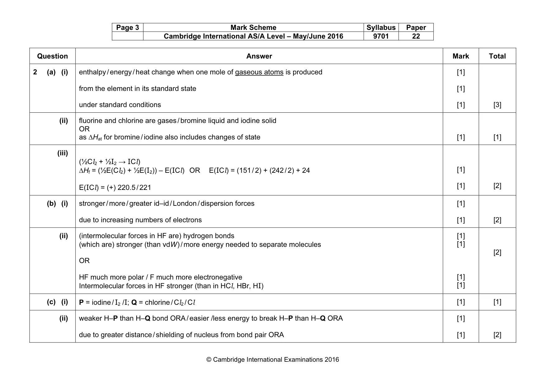 Mark scheme, page 3 of 7