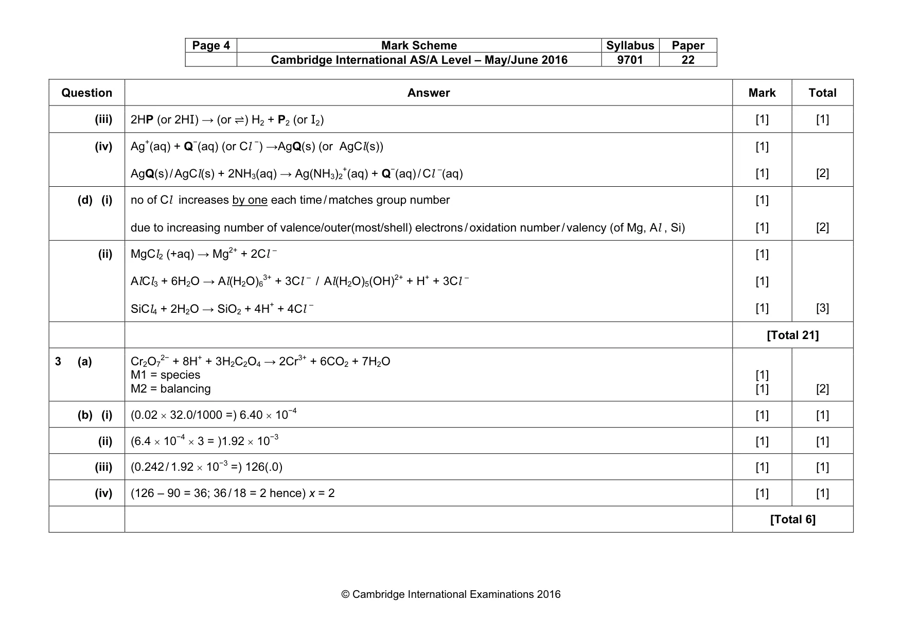 Mark scheme, page 4 of 7
