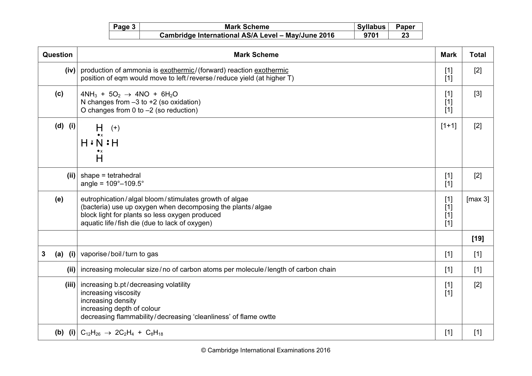 Mark scheme, page 3 of 5