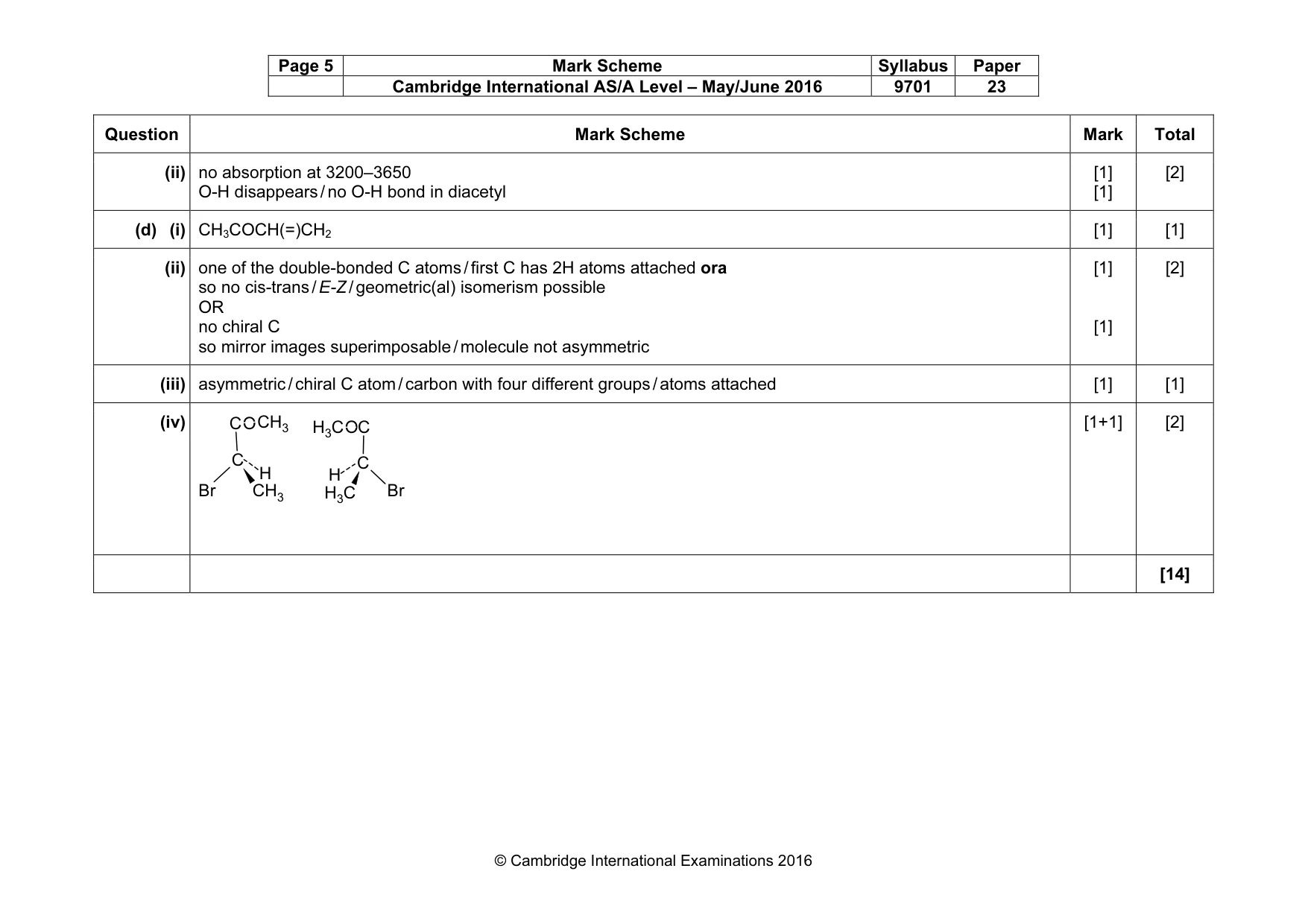 Mark scheme, page 5 of 5