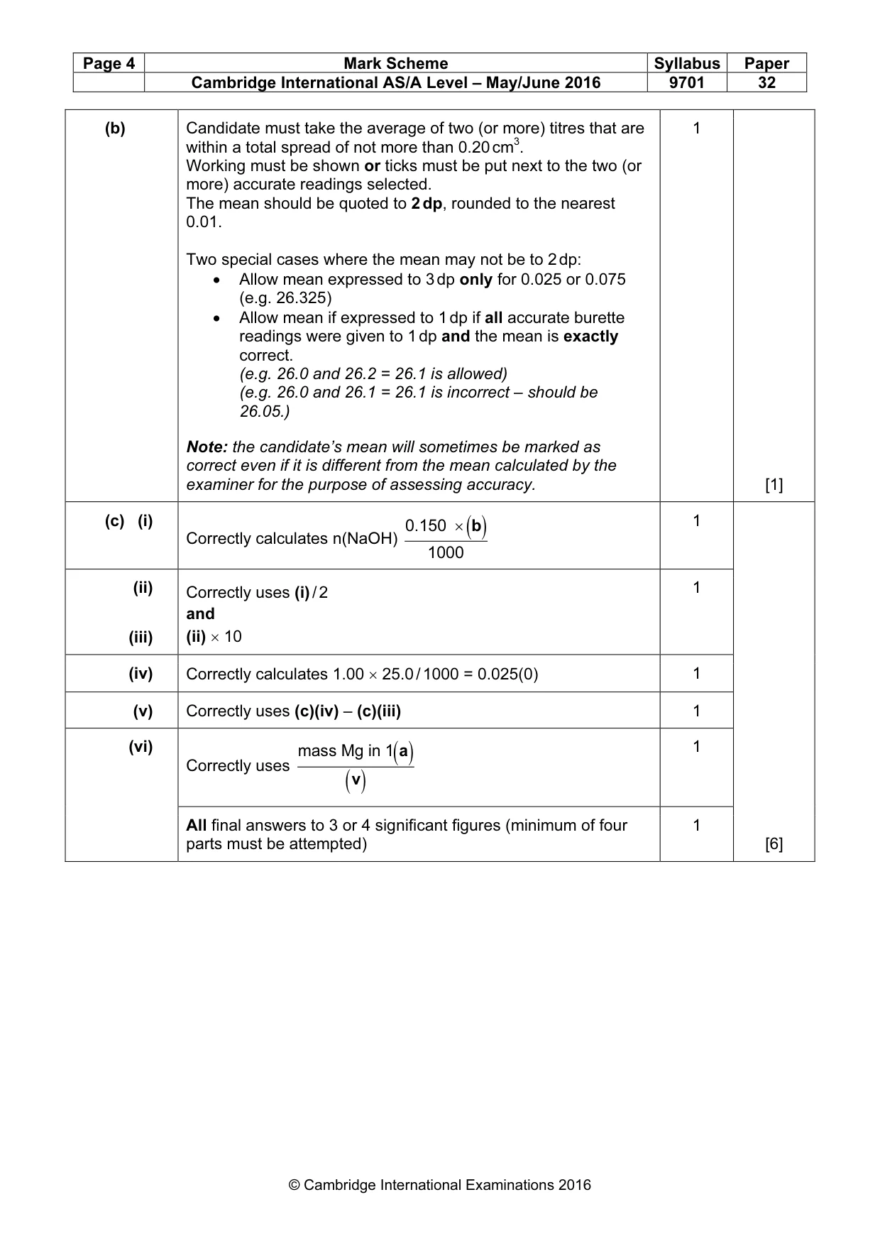 Mark scheme, page 4 of 7
