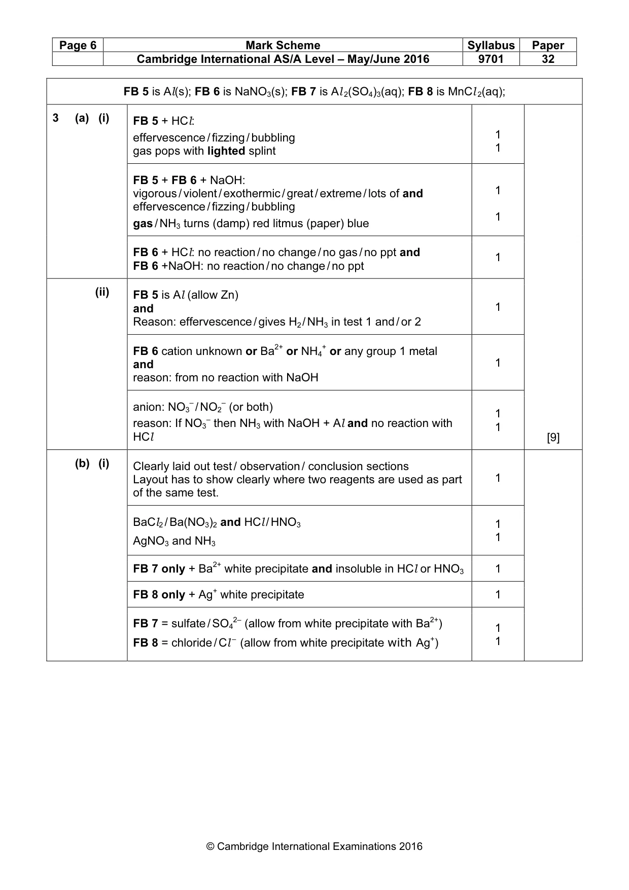 Mark scheme, page 6 of 7