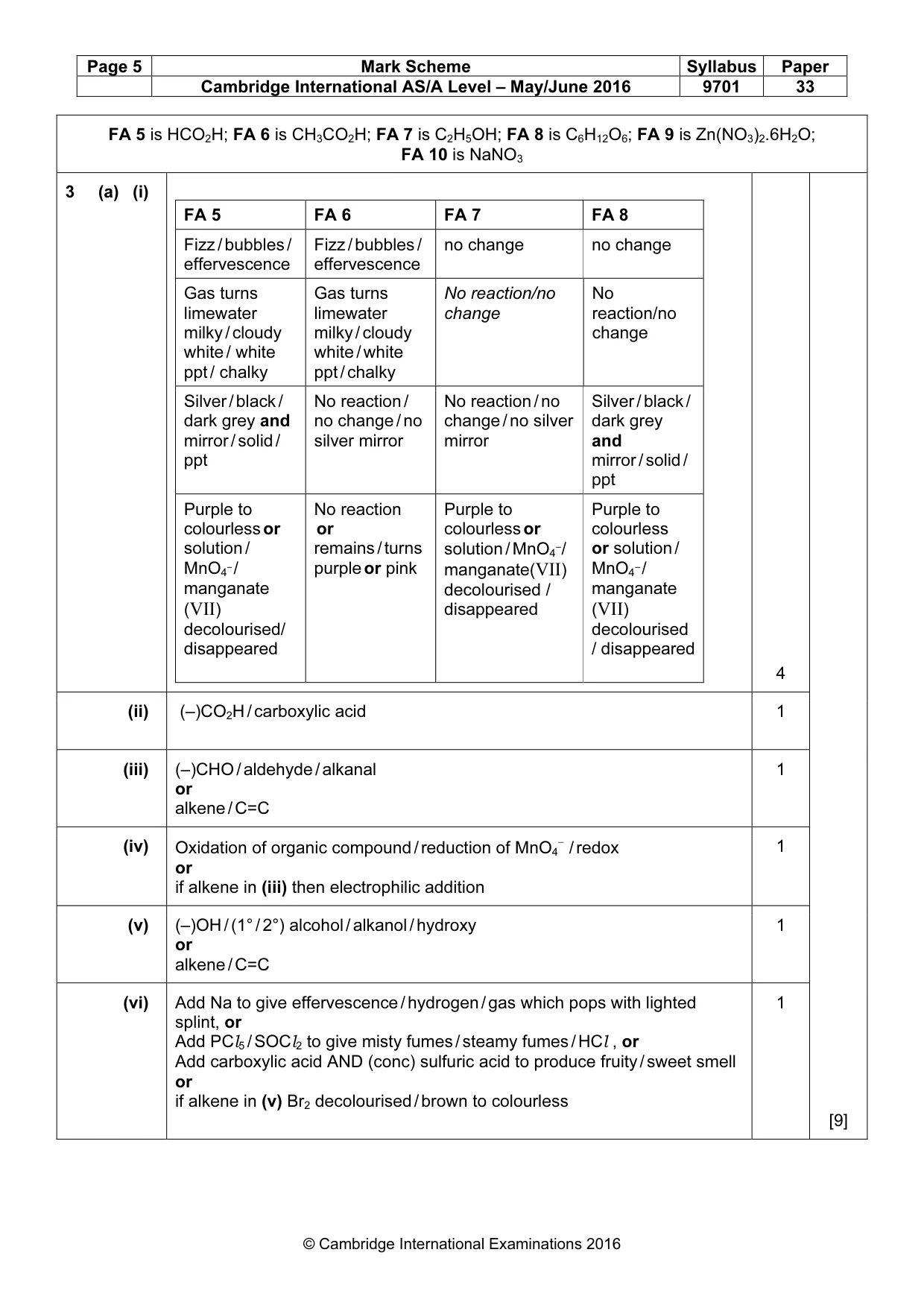 Mark scheme, page 5 of 6