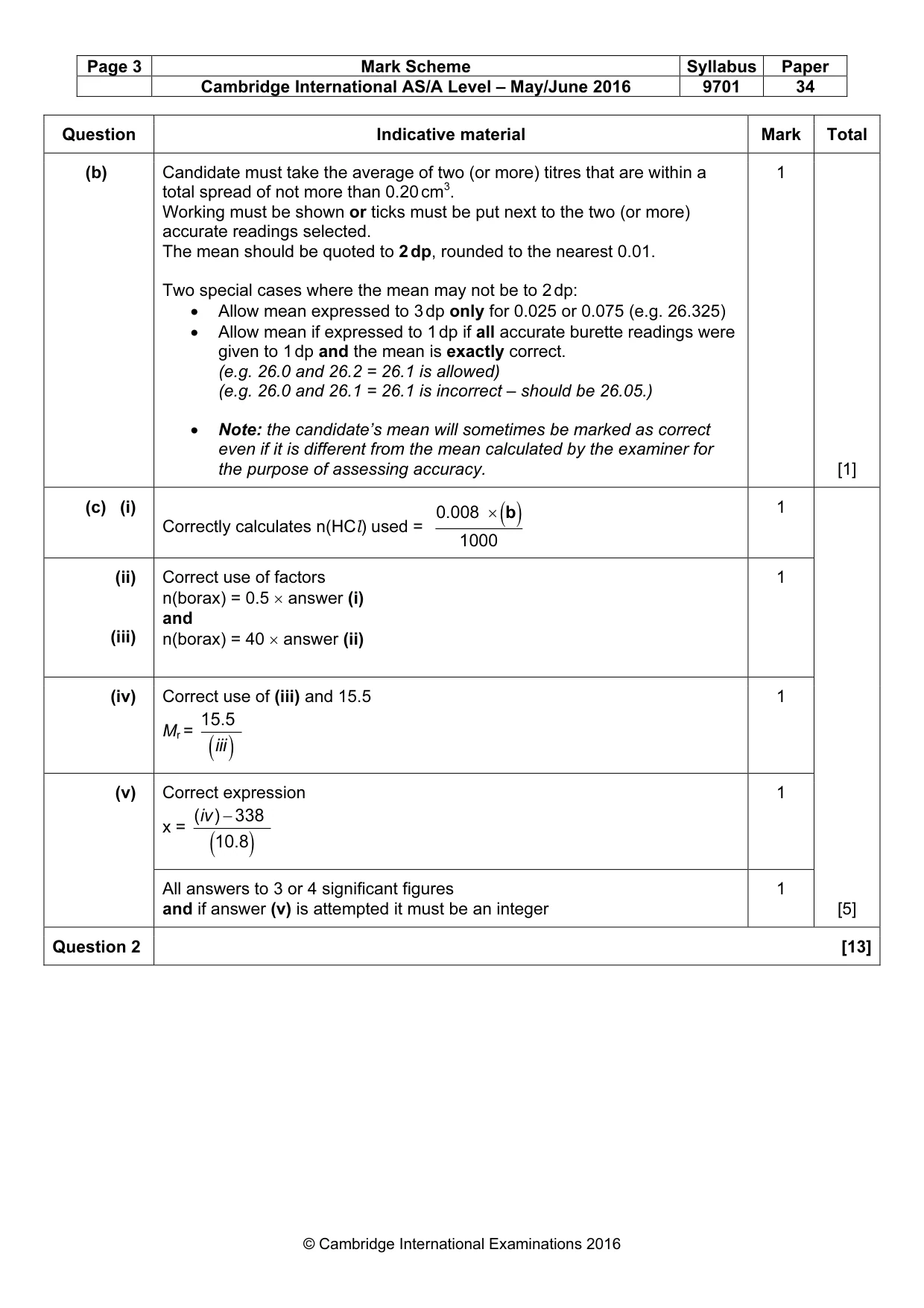 Mark scheme, page 3 of 7