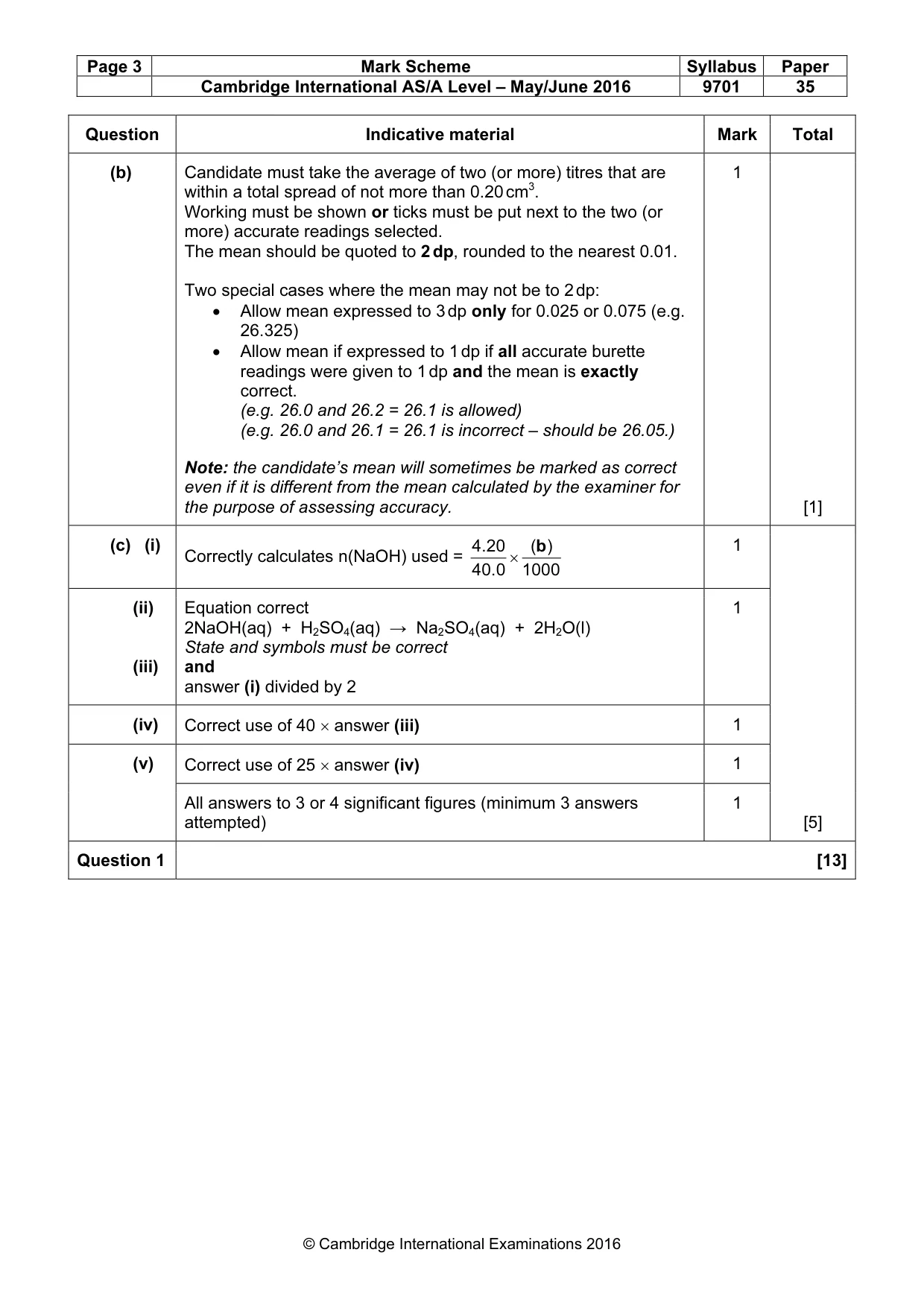 Mark scheme, page 3 of 6