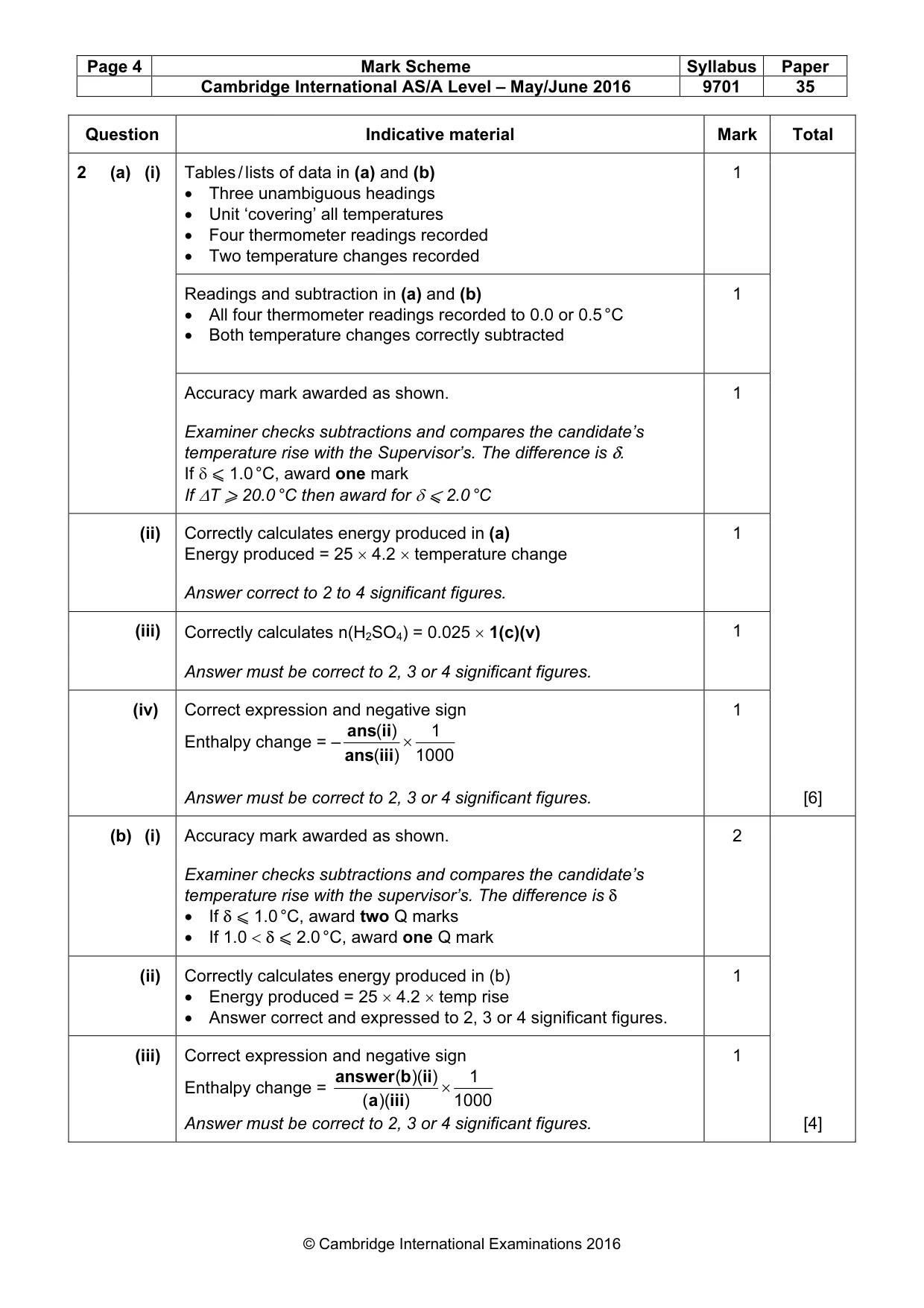 Mark scheme, page 4 of 6