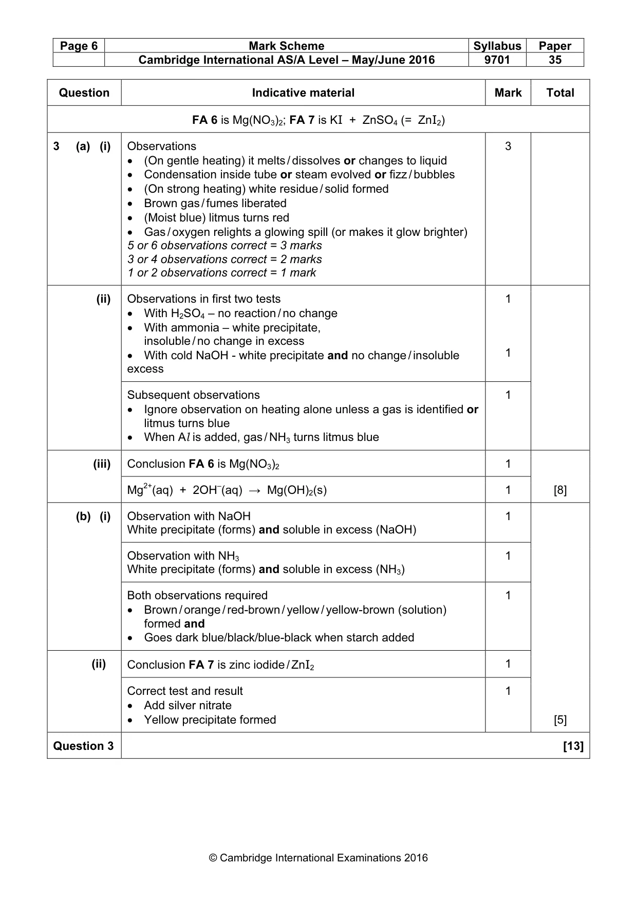 Mark scheme, page 6 of 6