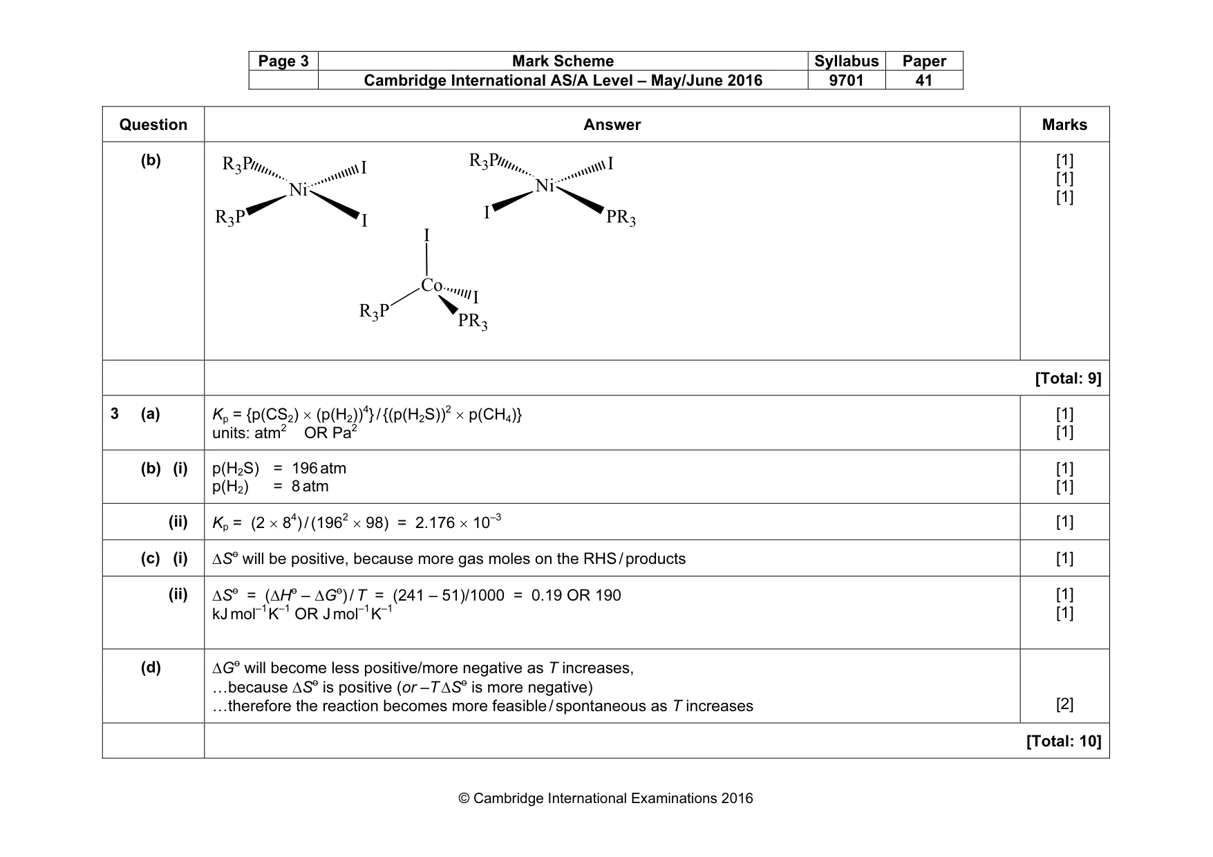 Mark scheme, page 3 of 8