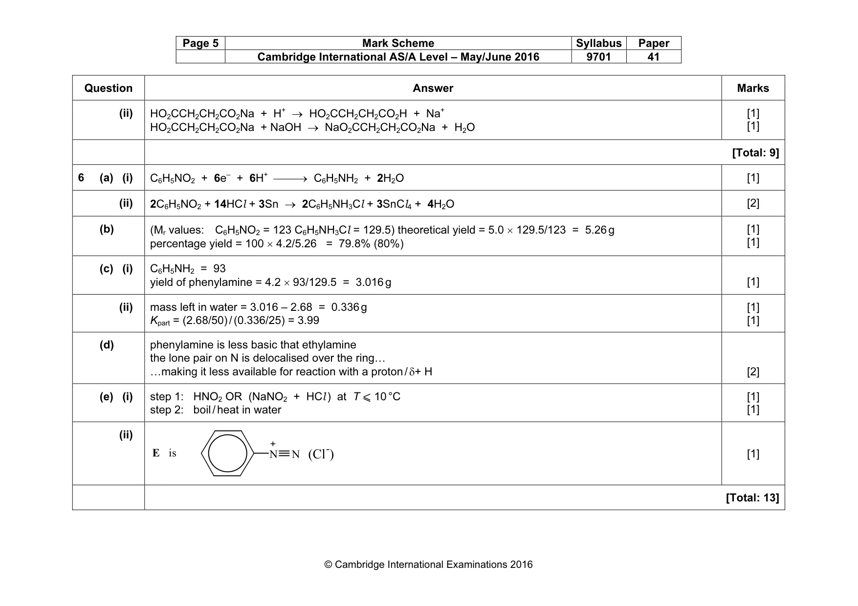 Mark scheme, page 5 of 8