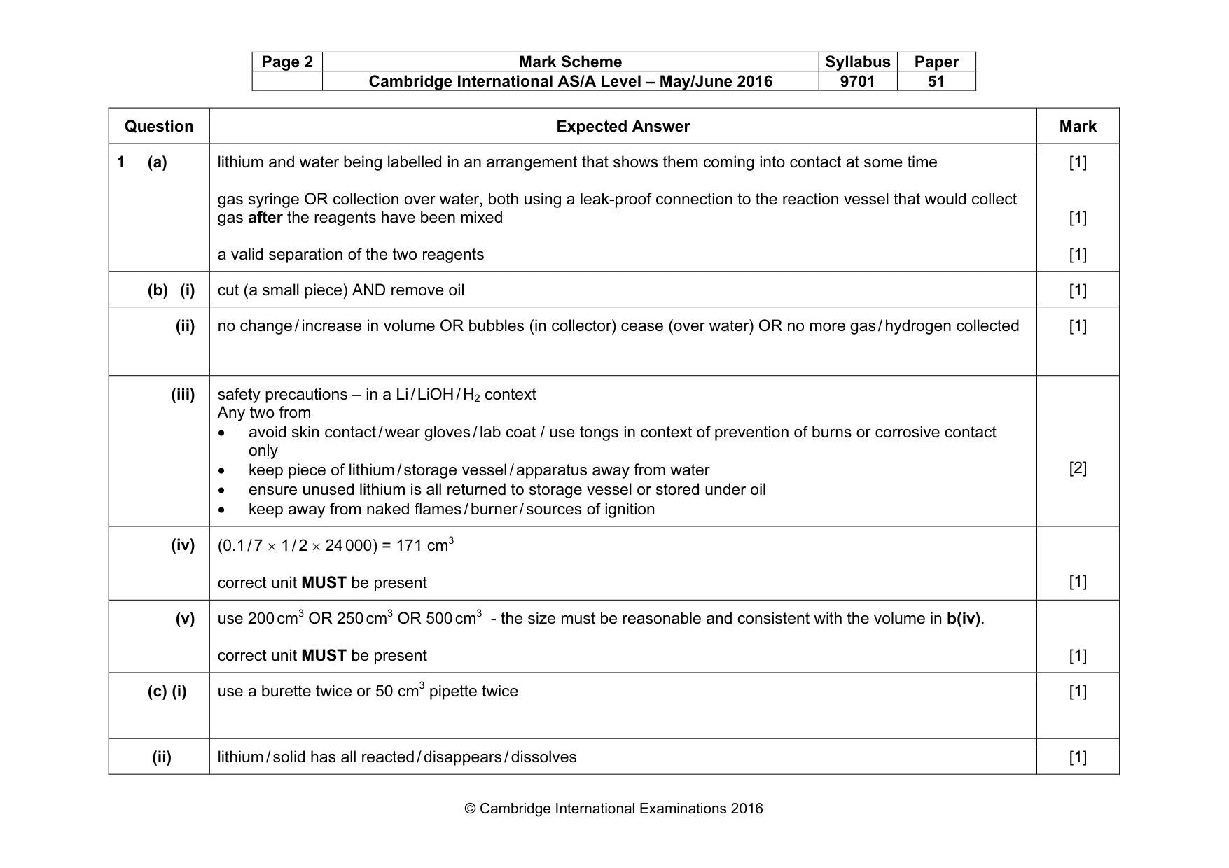 Mark scheme, page 2 of 6