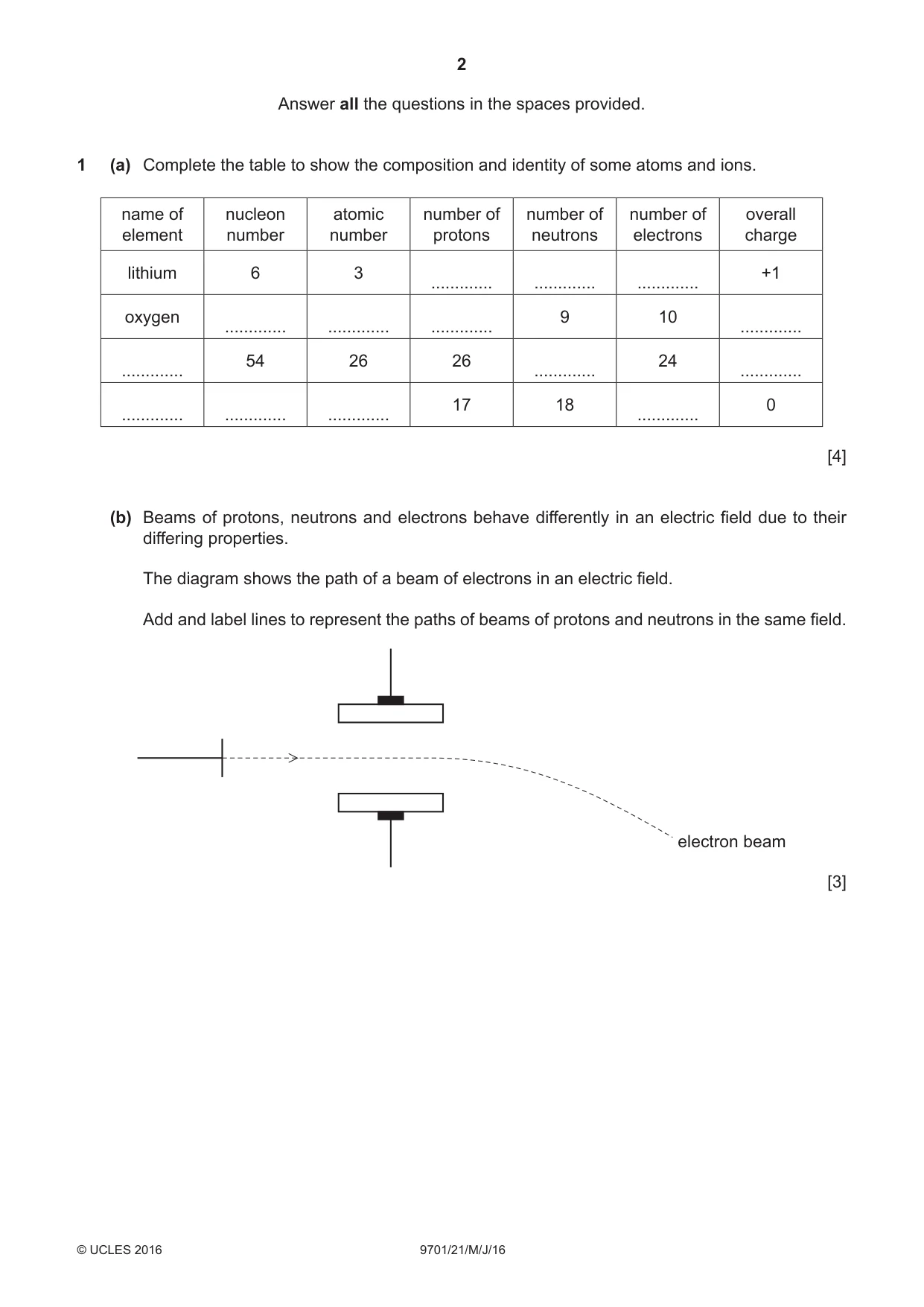 Cambridge A Level Chemistry 9701 2016 May/June Paper 2 · Variant 1 question paper, page 2 of 12
