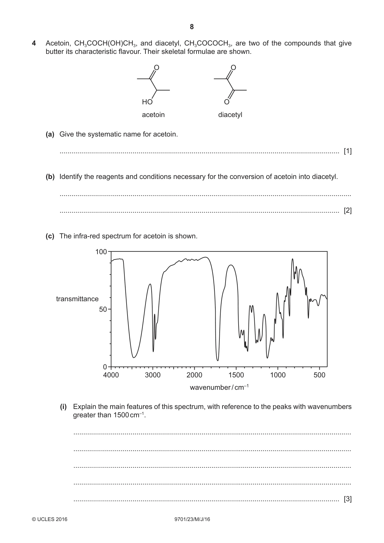 Cambridge A Level Chemistry 9701 2016 May/June Paper 2 · Variant 3 question paper, page 8 of 12