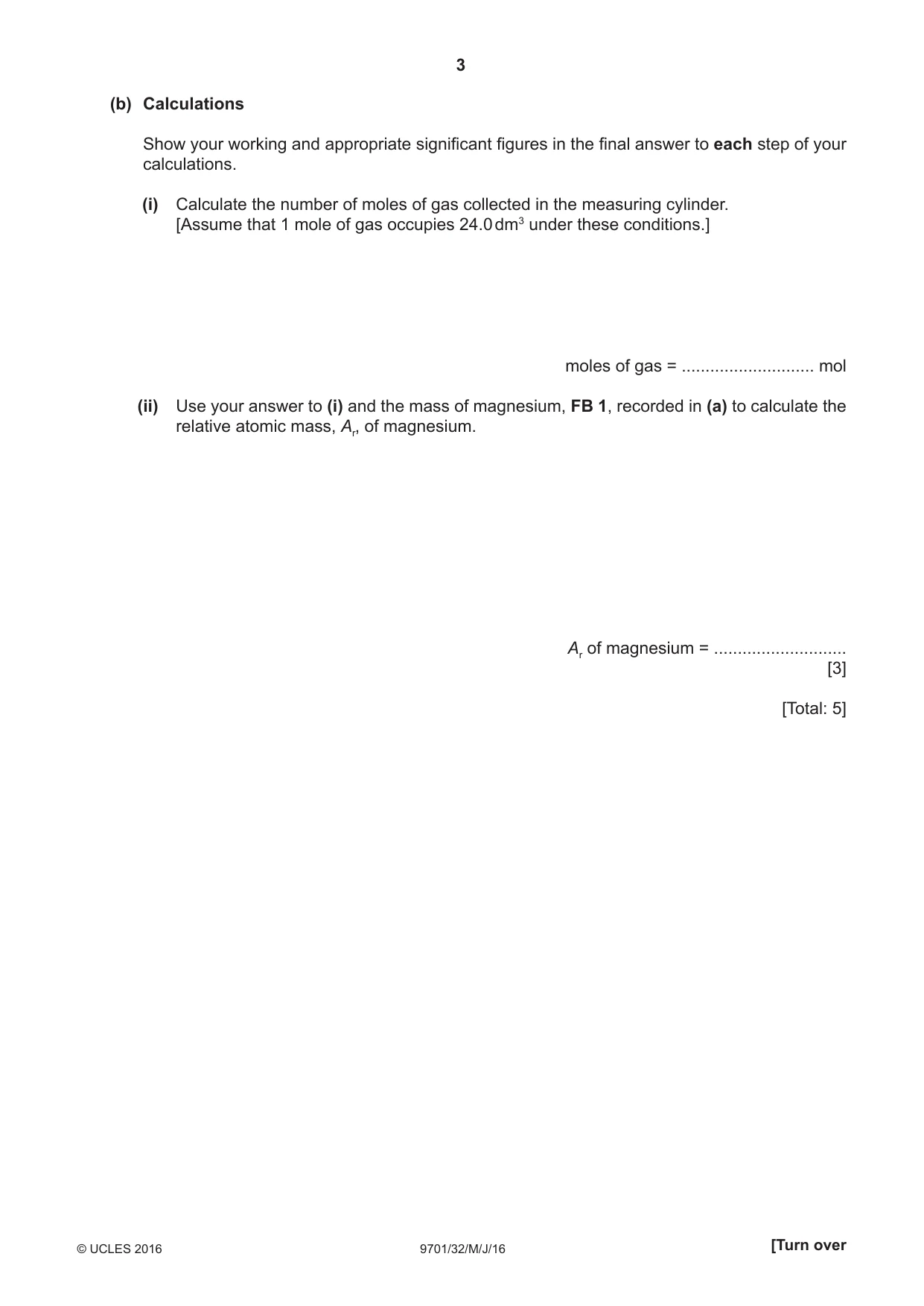 Cambridge A Level Chemistry 9701 2016 May/June Paper 3 · Variant 2 question paper, page 3 of 12
