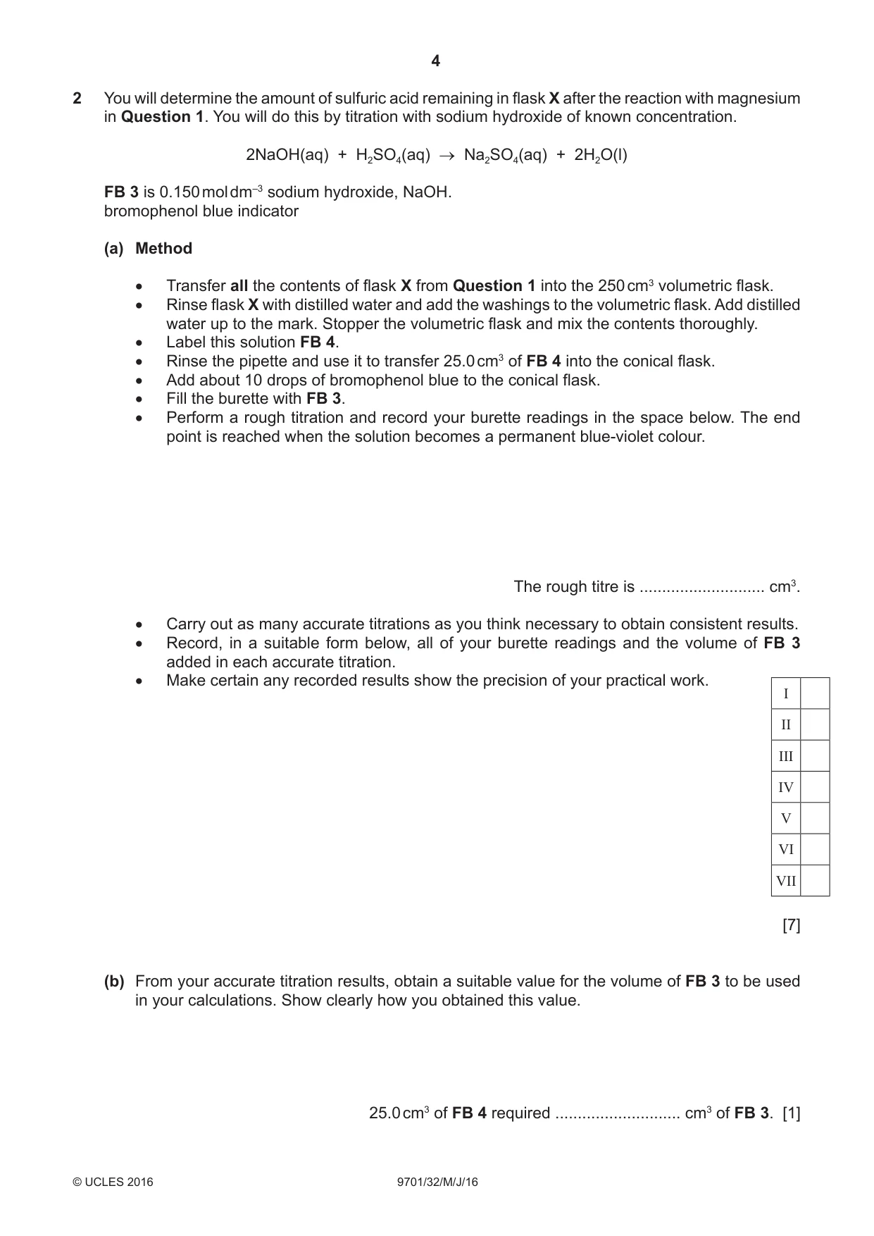 Cambridge A Level Chemistry 9701 2016 May/June Paper 3 · Variant 2 question paper, page 4 of 12