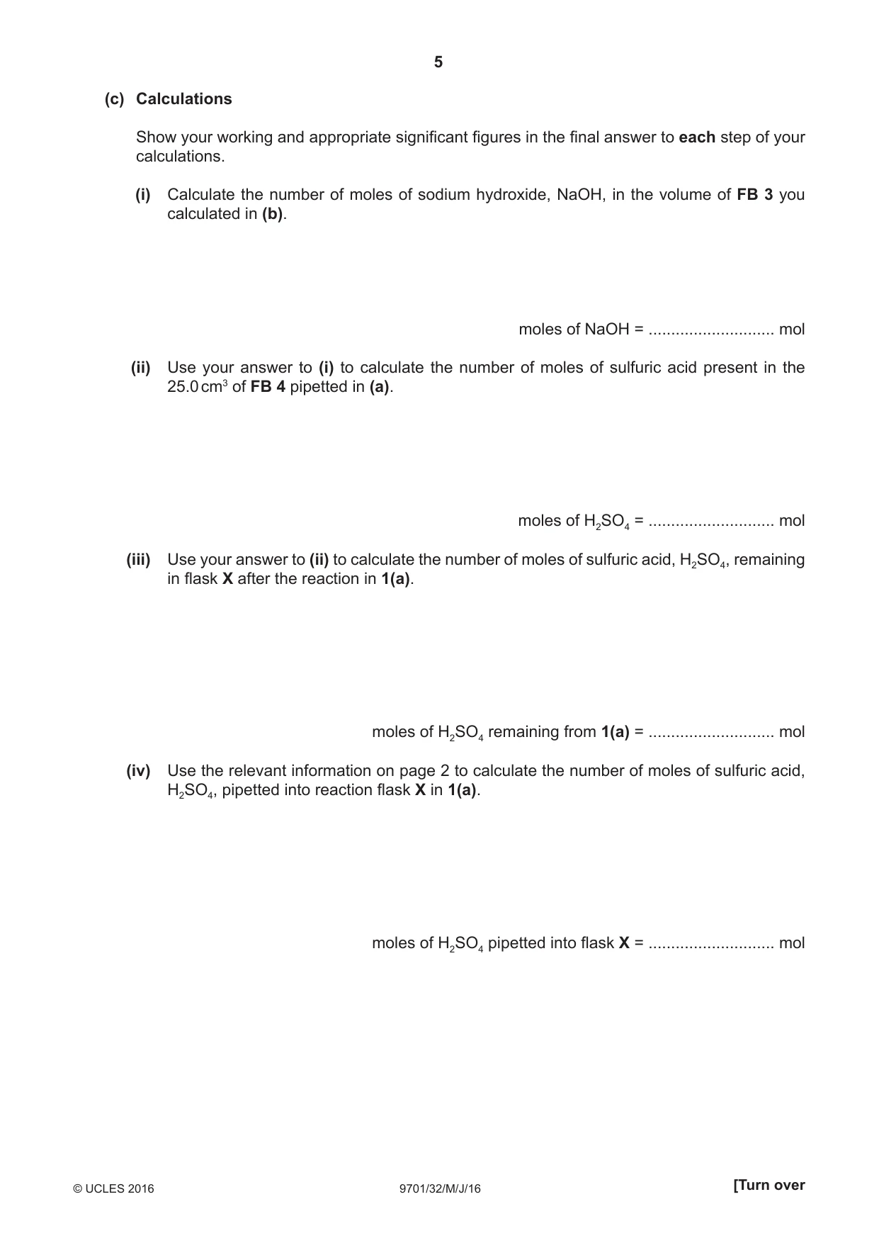 Cambridge A Level Chemistry 9701 2016 May/June Paper 3 · Variant 2 question paper, page 5 of 12