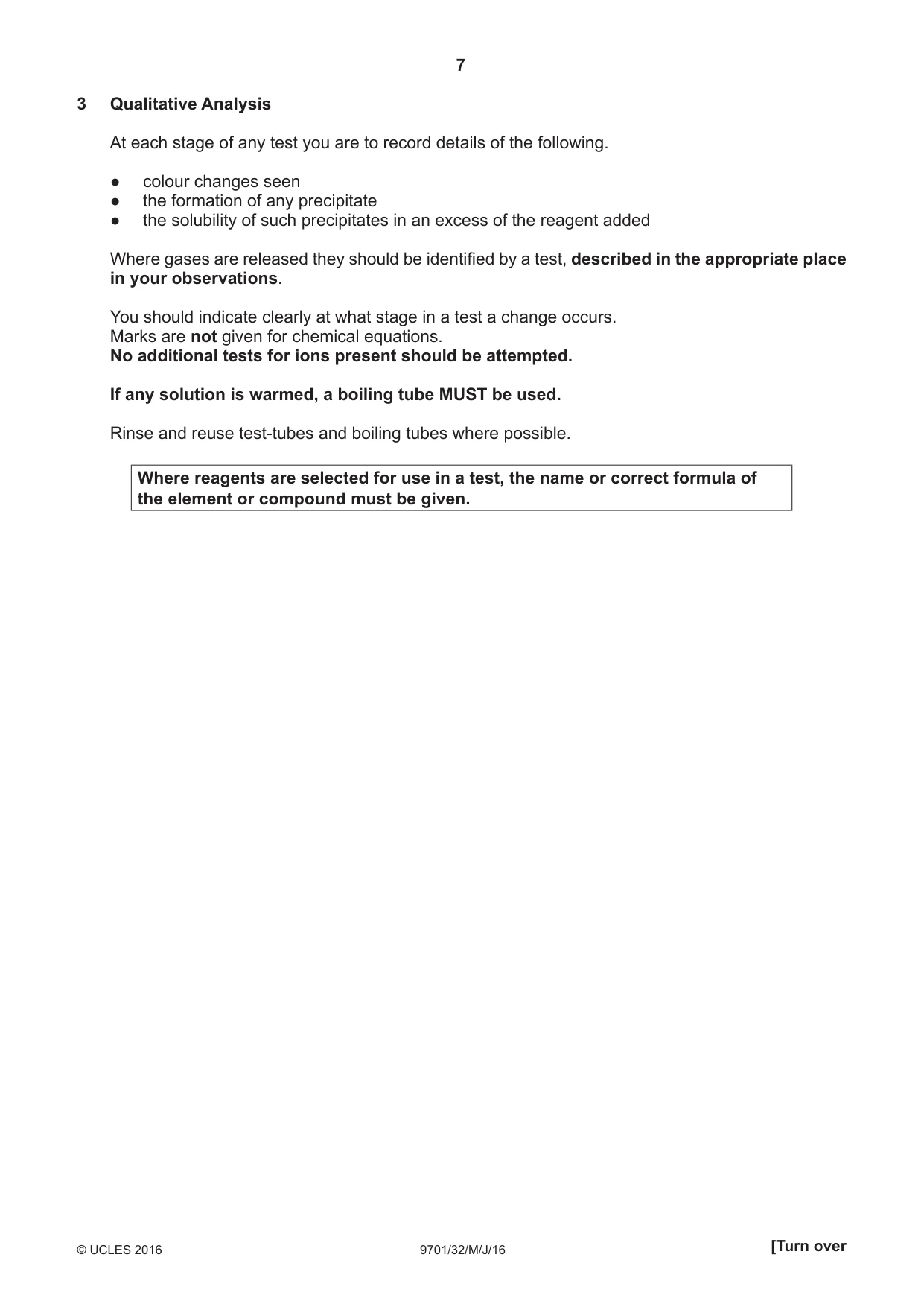 Cambridge A Level Chemistry 9701 2016 May/June Paper 3 · Variant 2 question paper, page 7 of 12