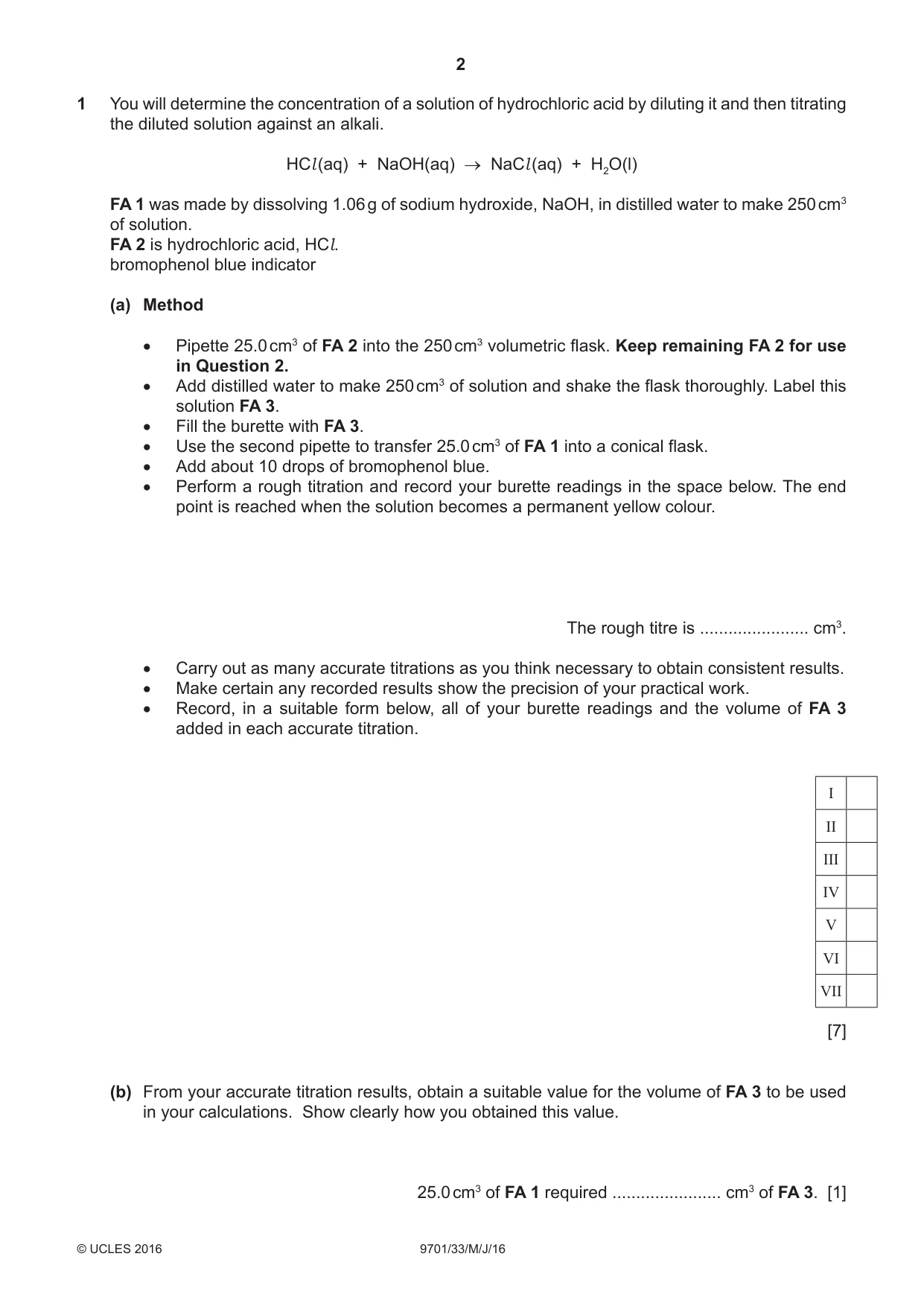 Cambridge A Level Chemistry 9701 2016 May/June Paper 3 · Variant 3 question paper, page 2 of 12