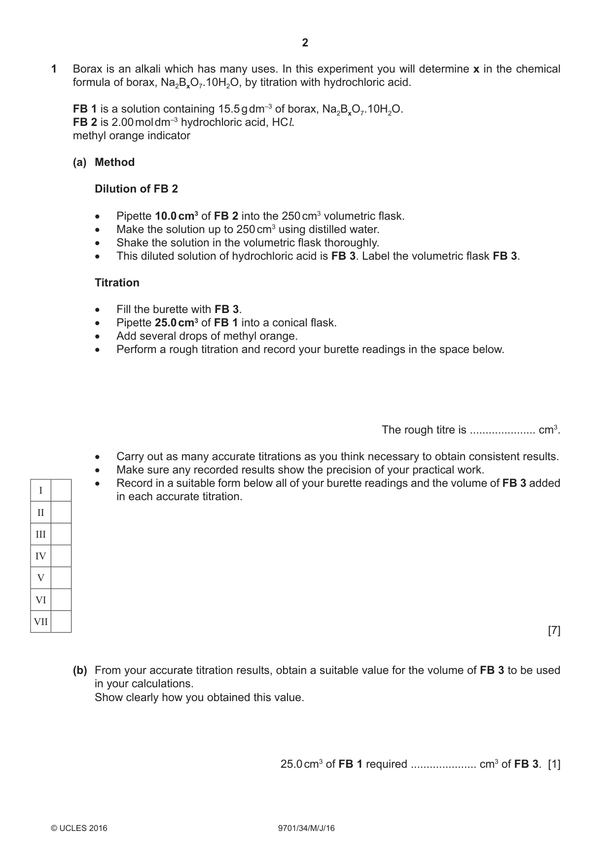 Cambridge A Level Chemistry 9701 2016 May/June Paper 3 · Variant 4 question paper, page 2 of 12