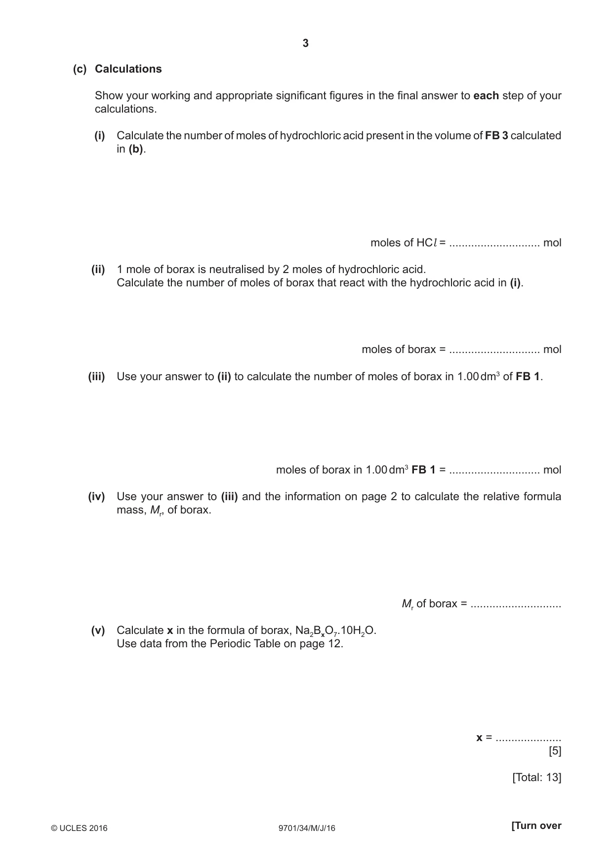 Cambridge A Level Chemistry 9701 2016 May/June Paper 3 · Variant 4 question paper, page 3 of 12