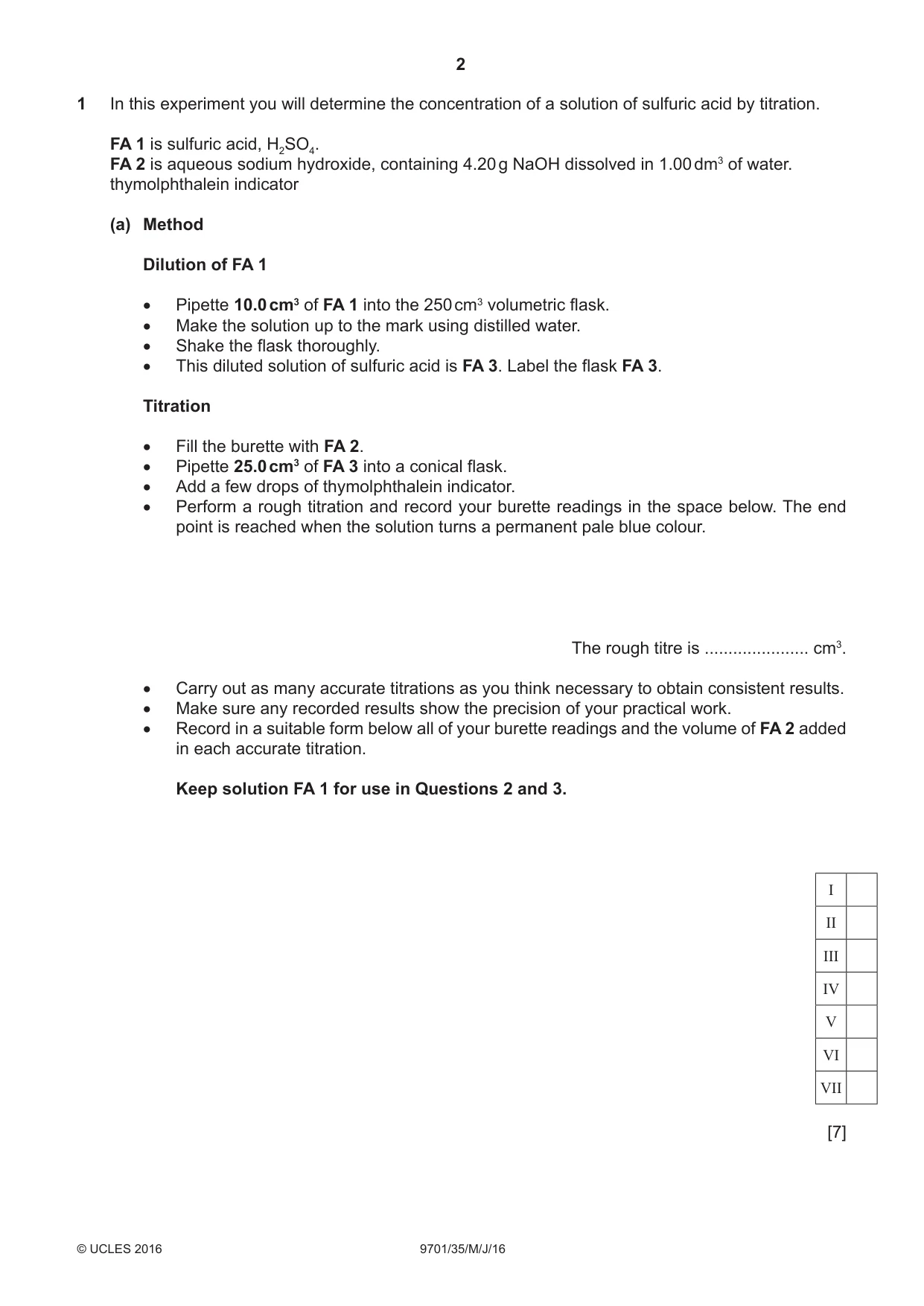 Cambridge A Level Chemistry 9701 2016 May/June Paper 3 · Variant 5 question paper, page 2 of 16