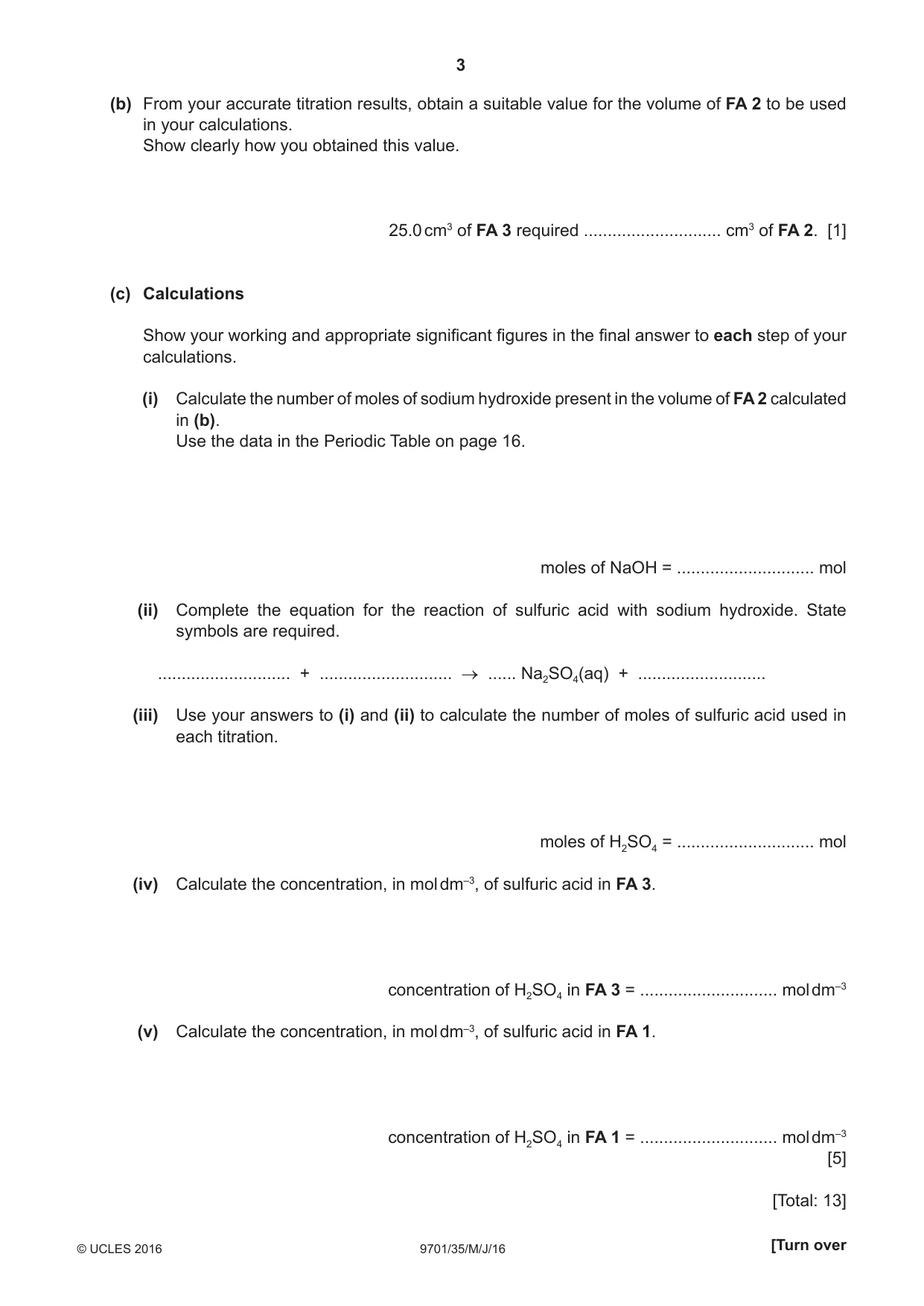Cambridge A Level Chemistry 9701 2016 May/June Paper 3 · Variant 5 question paper, page 3 of 16