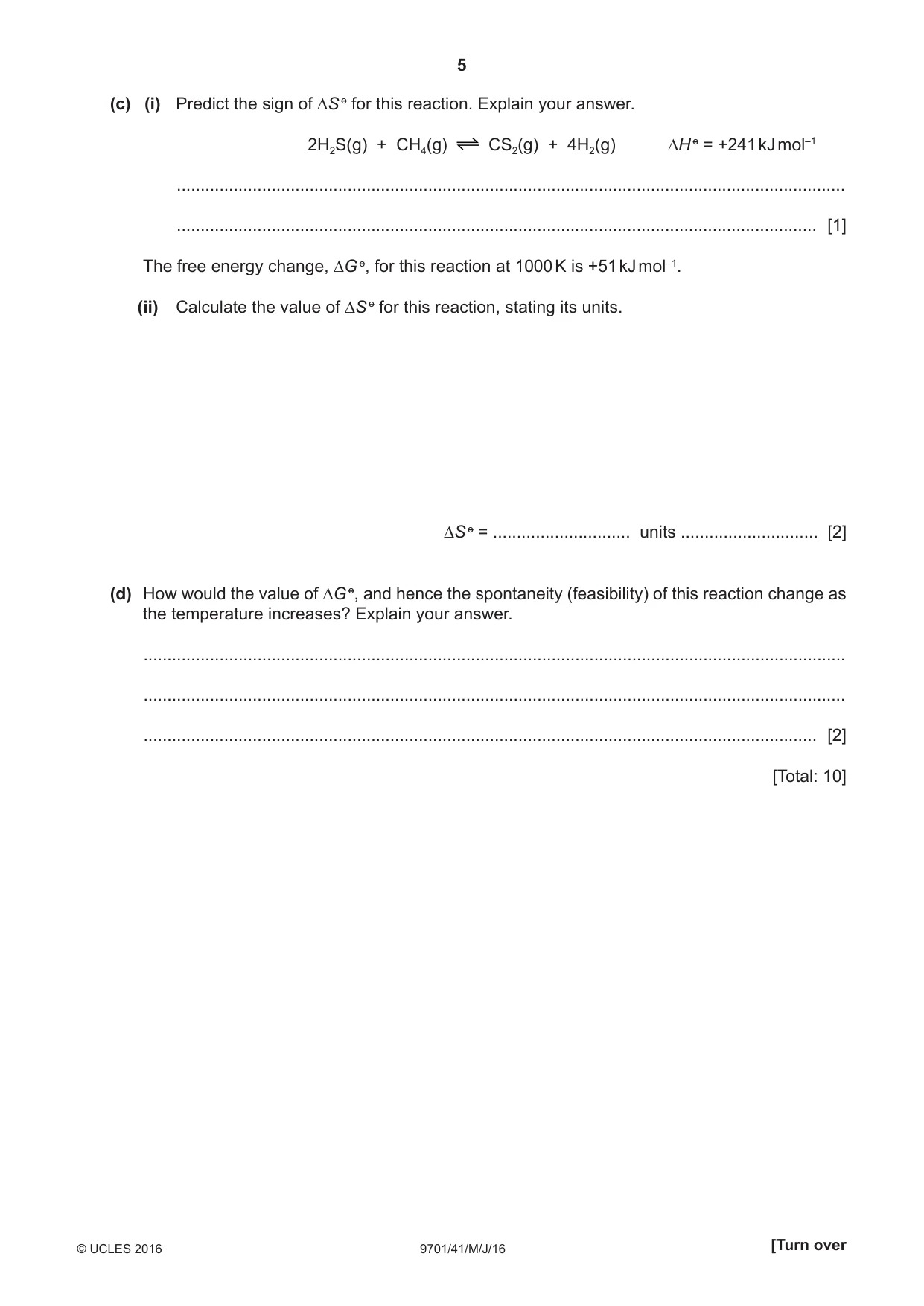 Cambridge A Level Chemistry 9701 2016 May/June Paper 4 · Variant 1 question paper, page 5 of 20