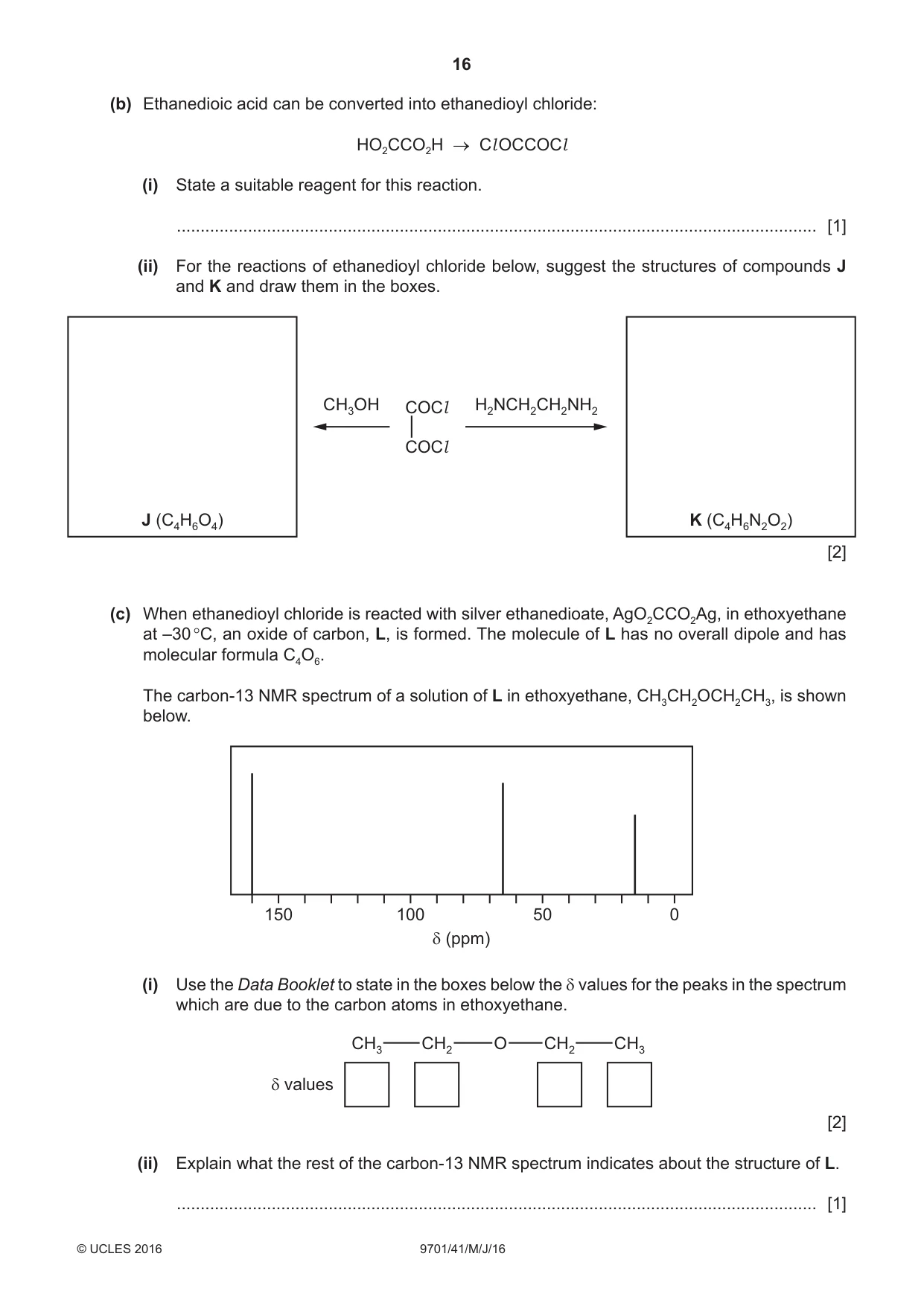 Cambridge A Level Chemistry 9701 2016 May/June Paper 4 · Variant 1 question paper, page 16 of 20