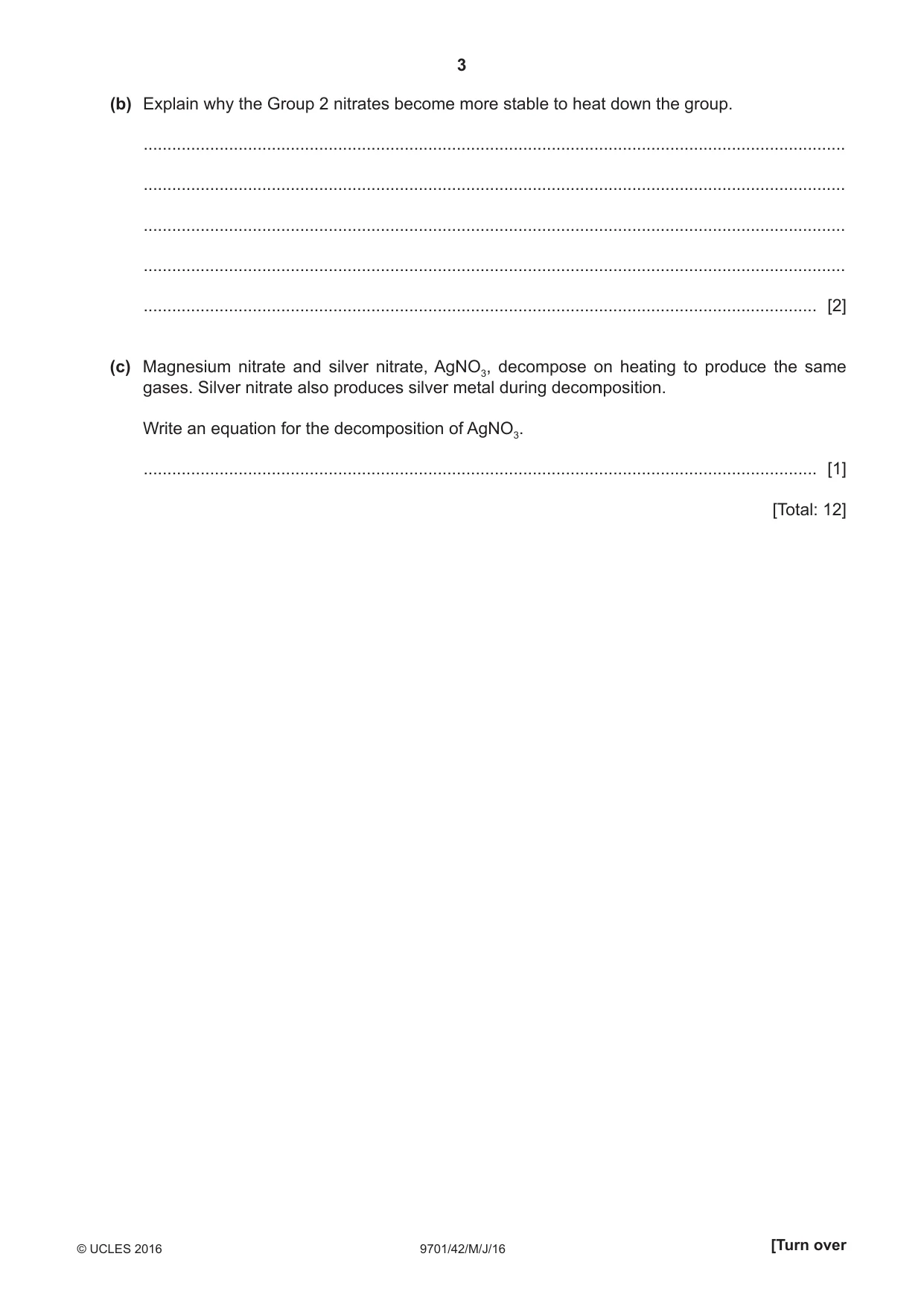 Cambridge A Level Chemistry 9701 2016 May/June Paper 4 · Variant 2 question paper, page 3 of 20