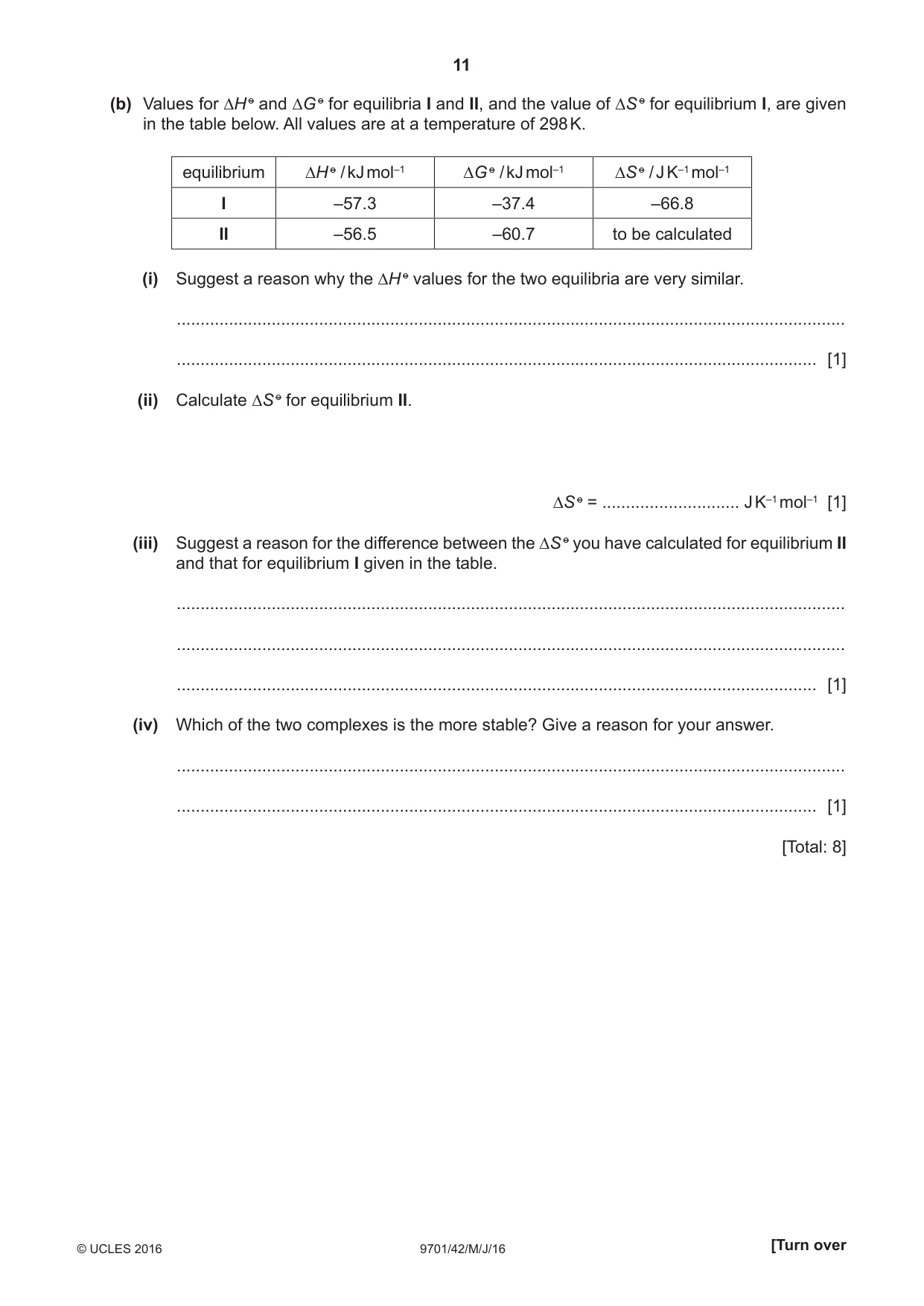 Cambridge A Level Chemistry 9701 2016 May/June Paper 4 · Variant 2 question paper, page 11 of 20
