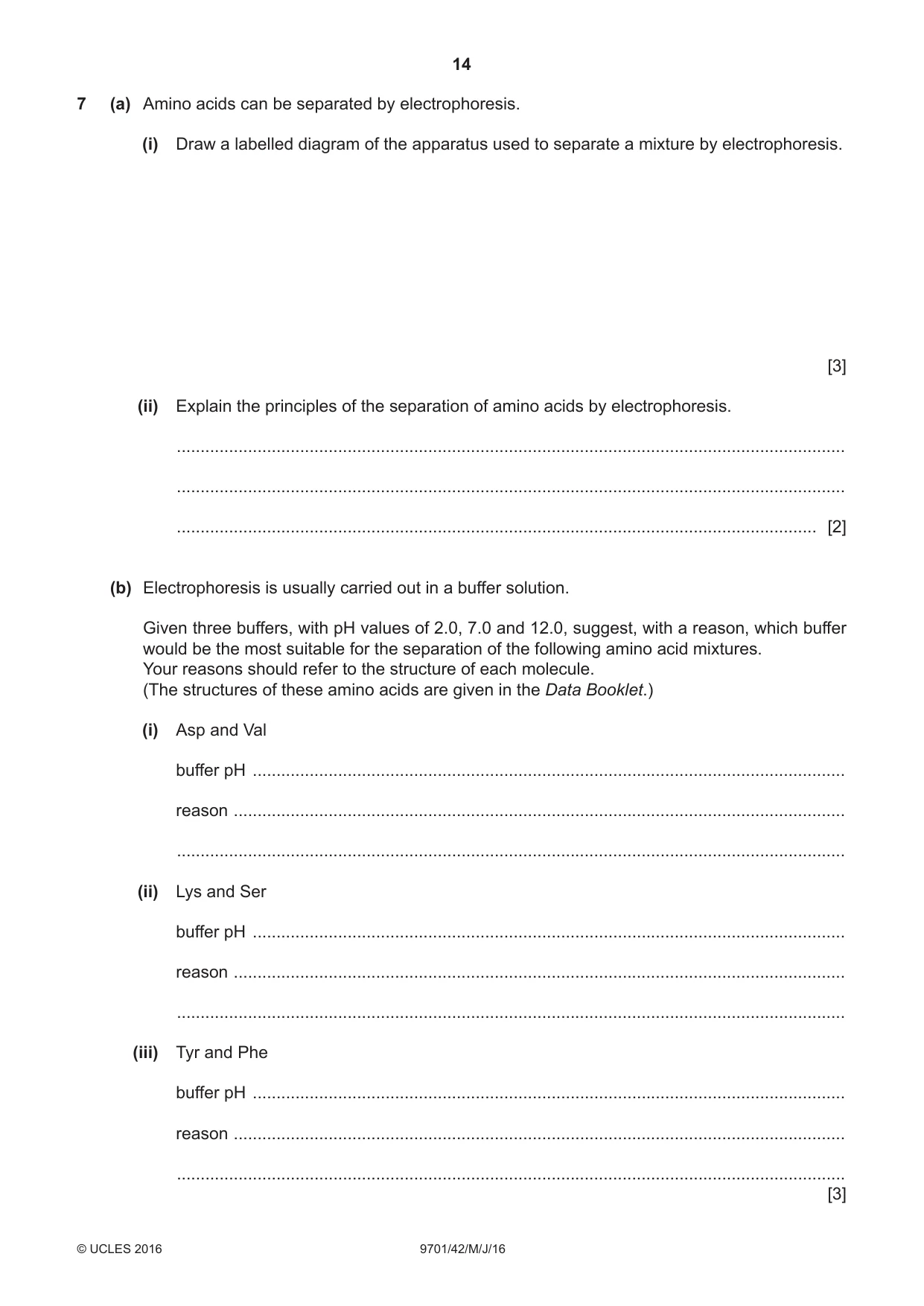 Cambridge A Level Chemistry 9701 2016 May/June Paper 4 · Variant 2 question paper, page 14 of 20
