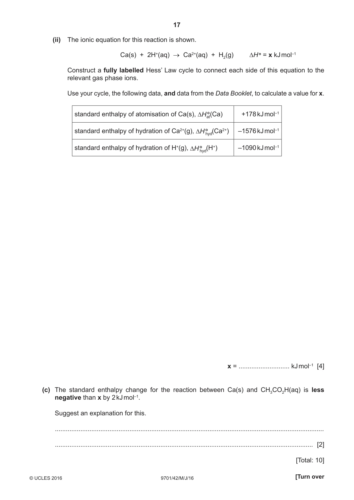 Cambridge A Level Chemistry 9701 2016 May/June Paper 4 · Variant 2 question paper, page 17 of 20