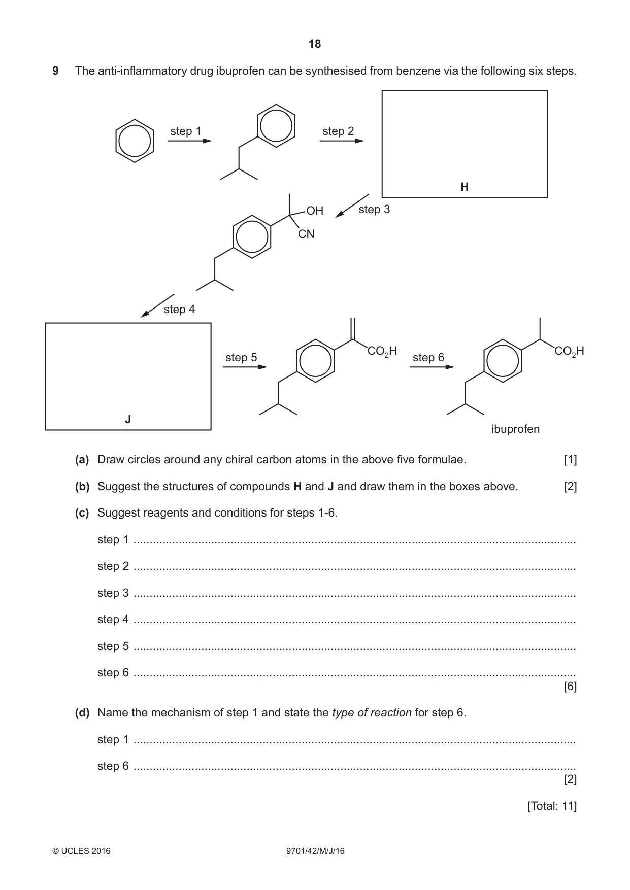 Cambridge A Level Chemistry 9701 2016 May/June Paper 4 · Variant 2 question paper, page 18 of 20