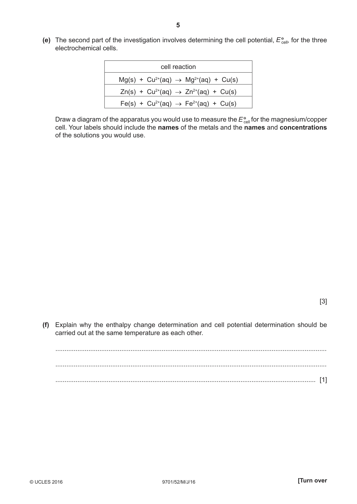 Cambridge A Level Chemistry 9701 2016 May/June Paper 5 · Variant 2 question paper, page 5 of 12