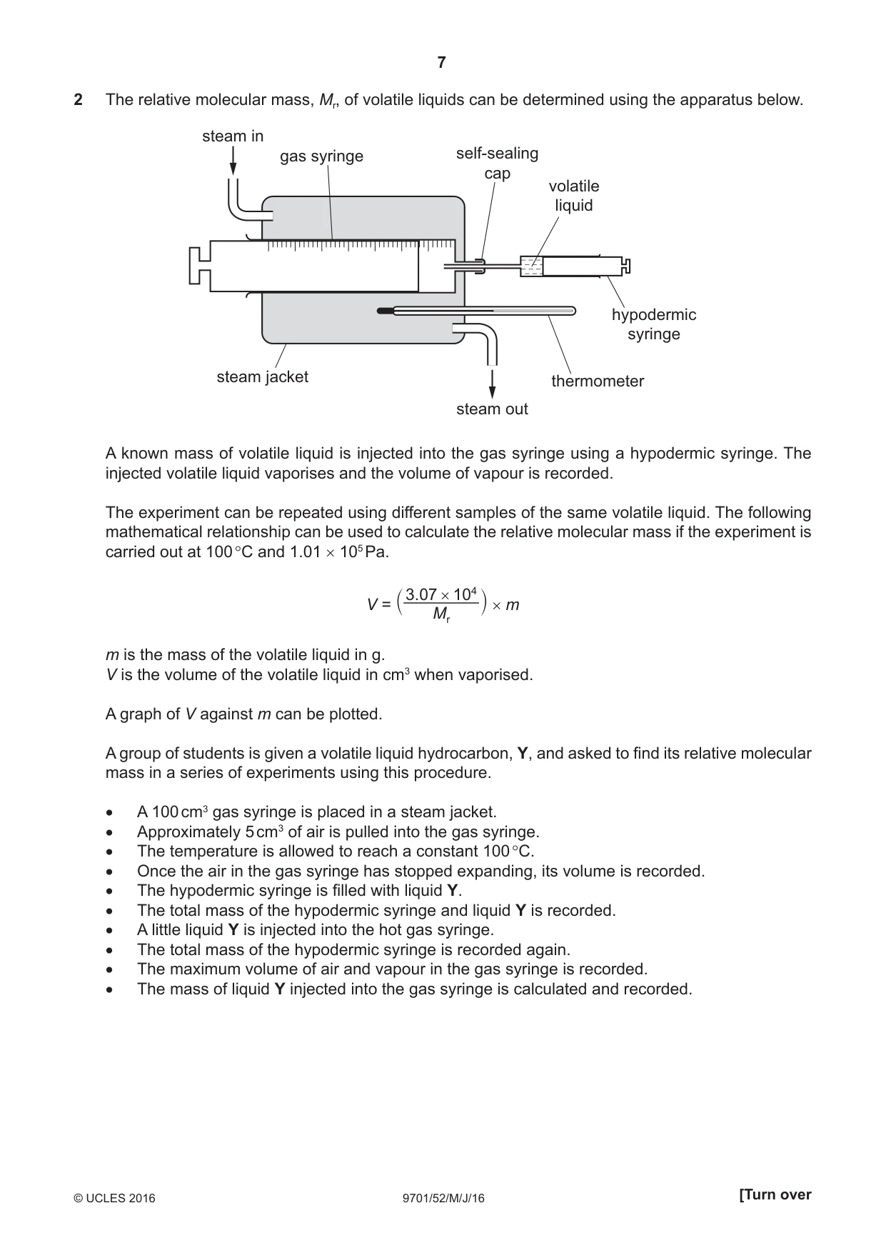 Cambridge A Level Chemistry 9701 2016 May/June Paper 5 · Variant 2 question paper, page 7 of 12