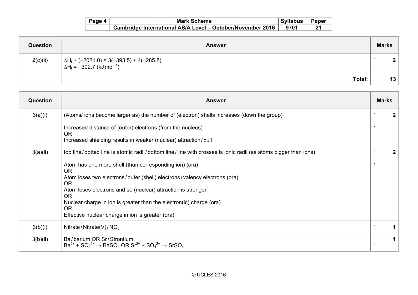 Mark scheme, page 4 of 8