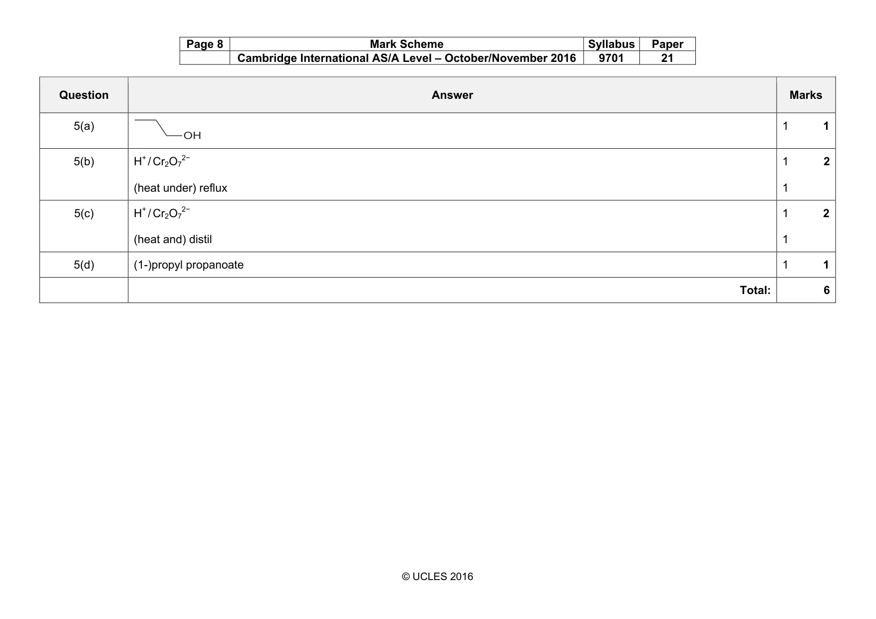 Mark scheme, page 8 of 8