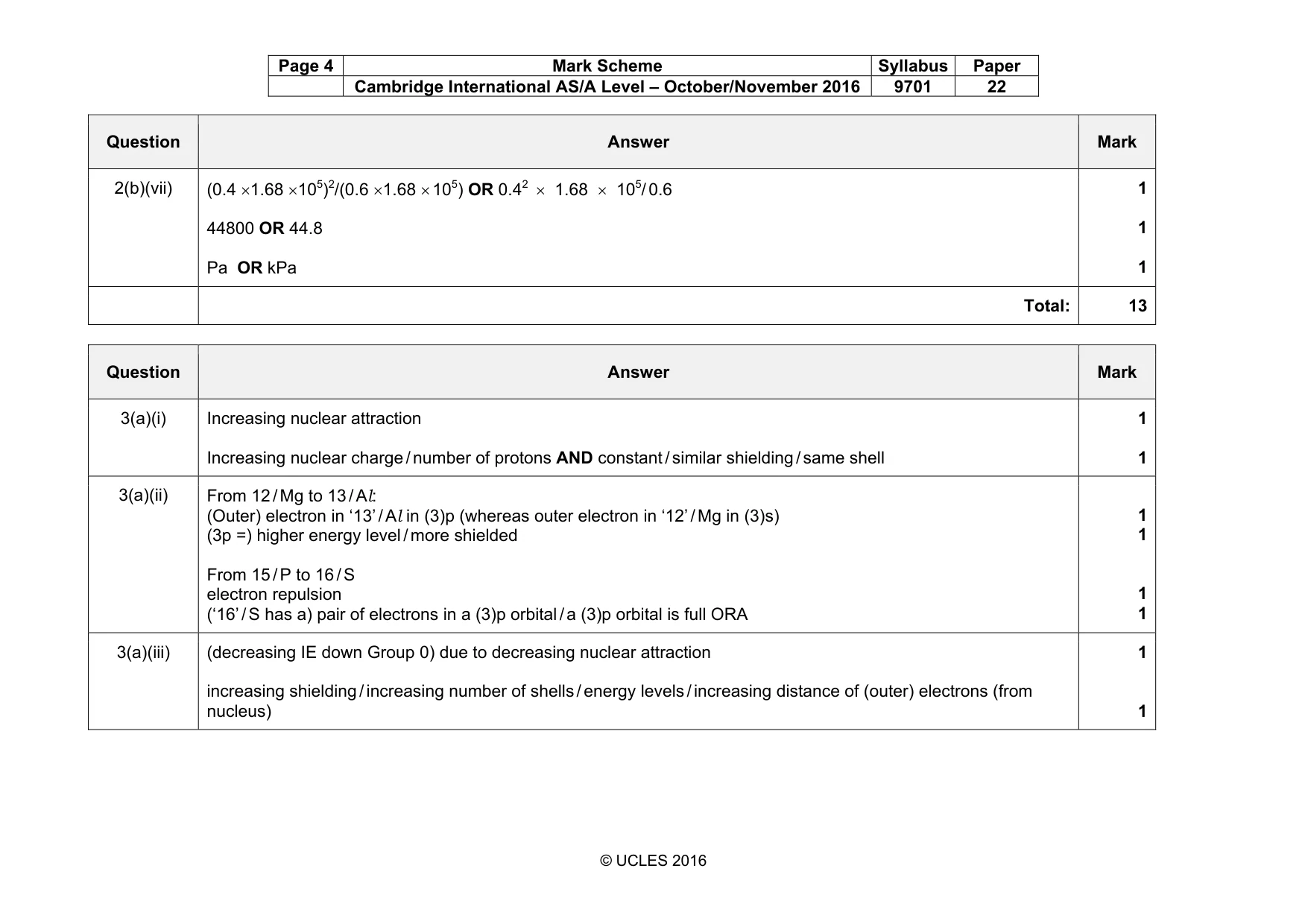 Mark scheme, page 4 of 8