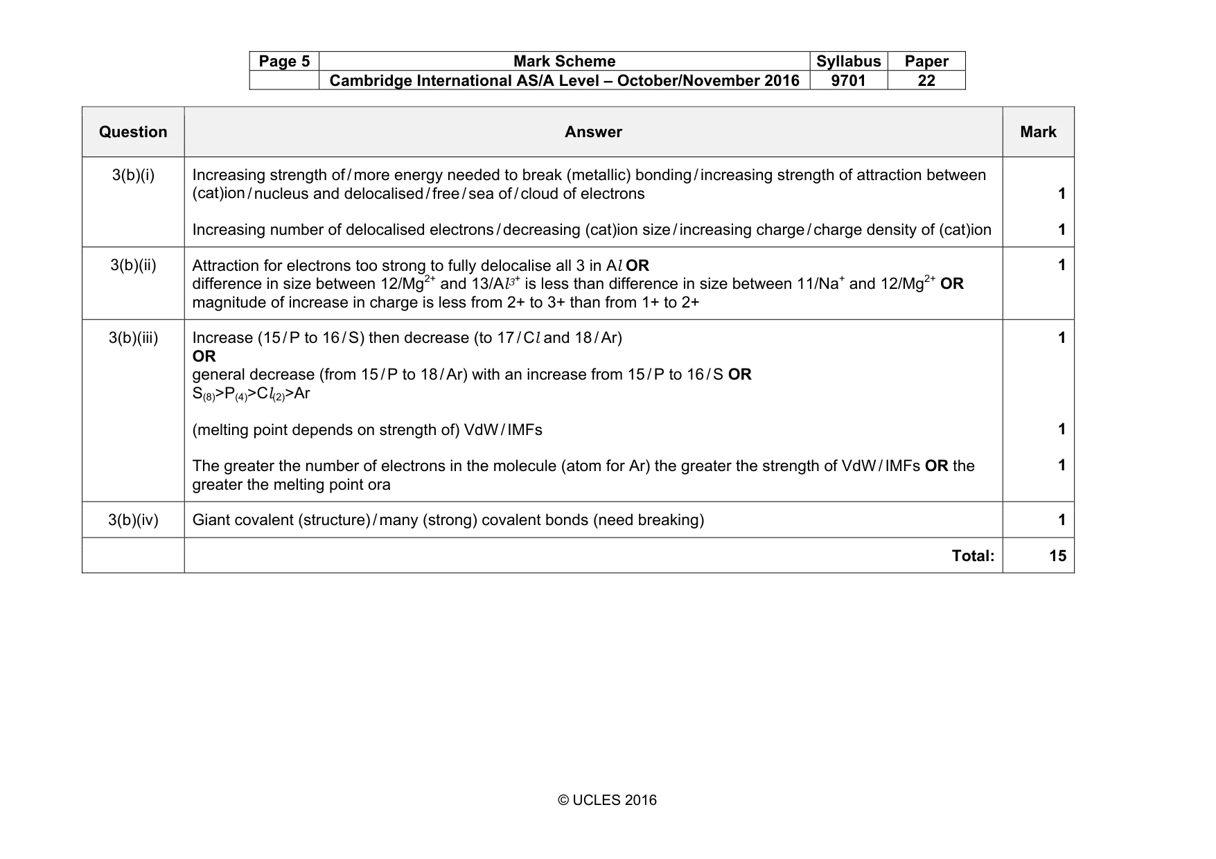 Mark scheme, page 5 of 8