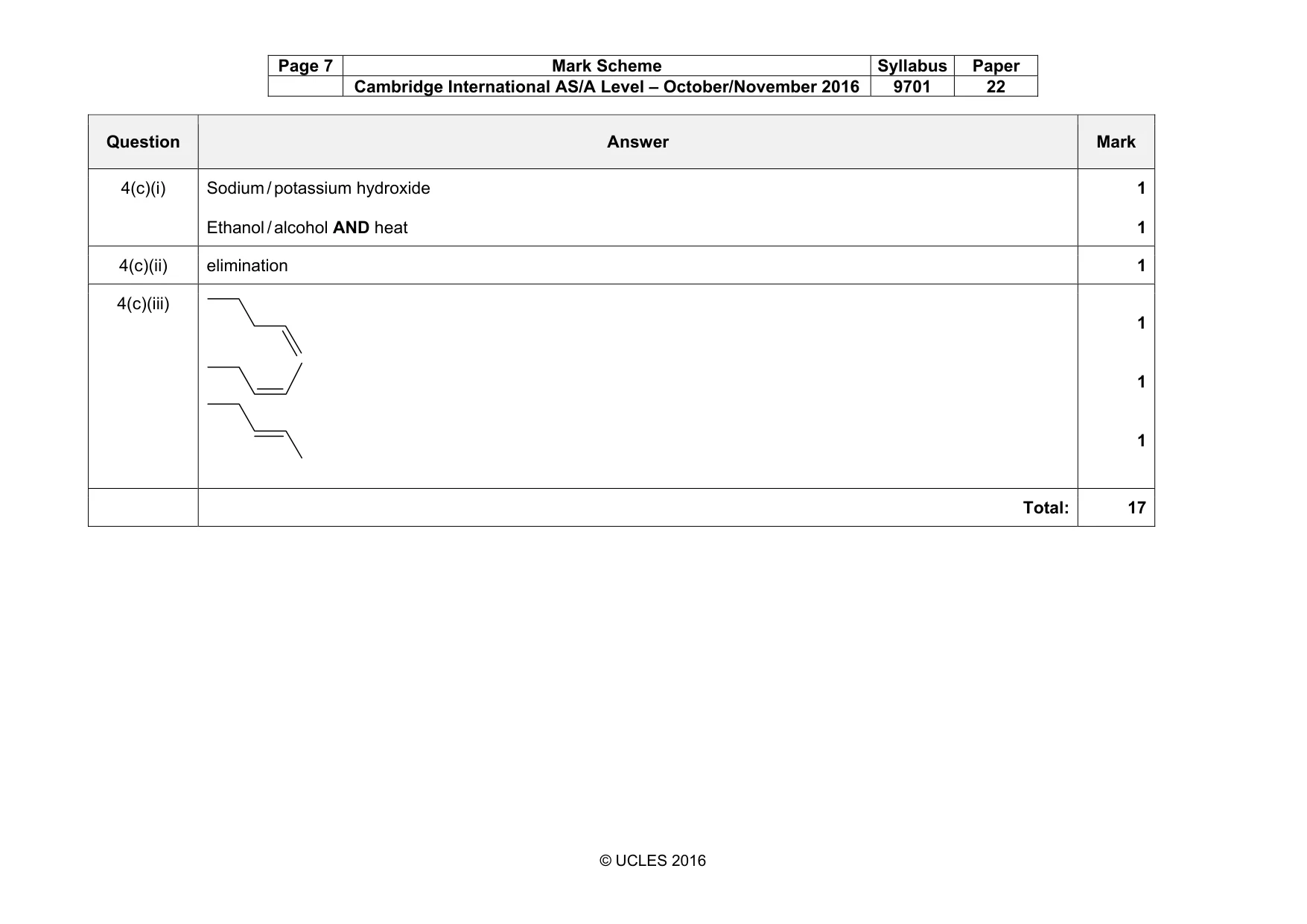 Mark scheme, page 7 of 8