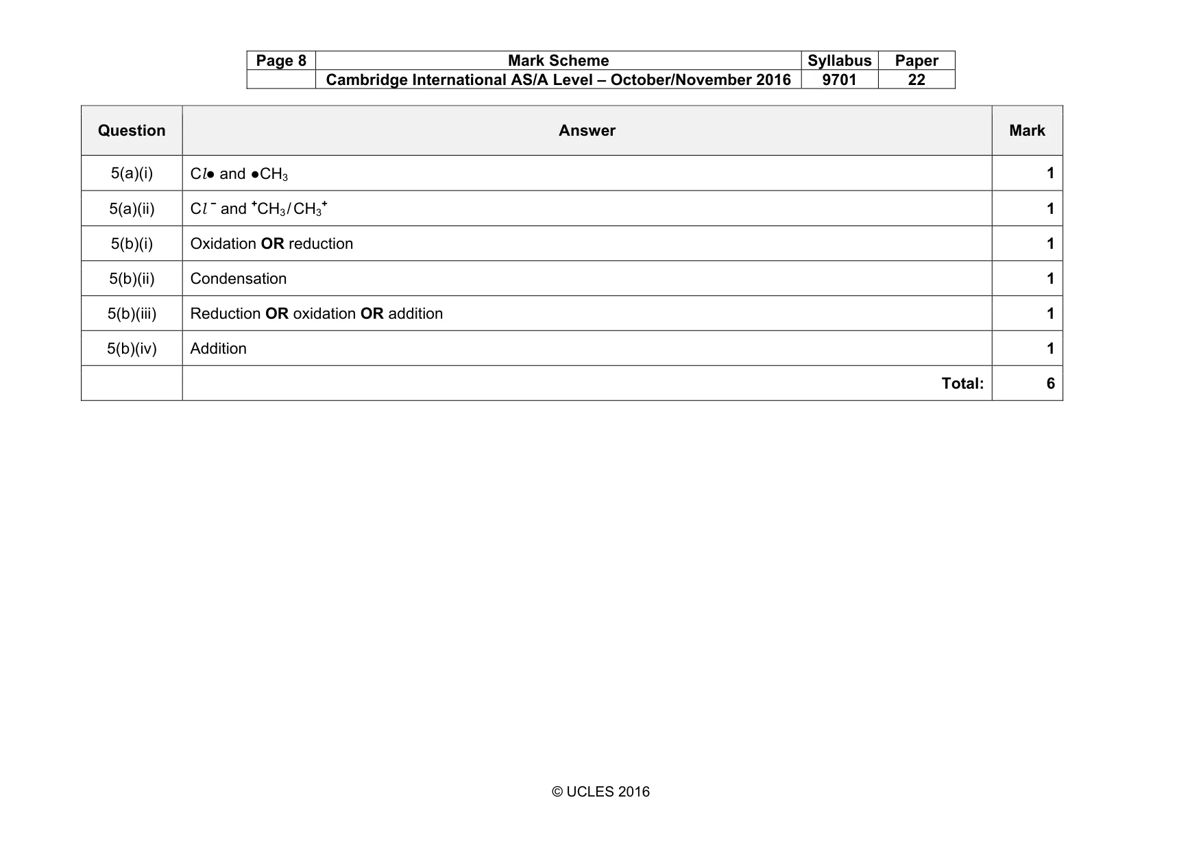 Mark scheme, page 8 of 8