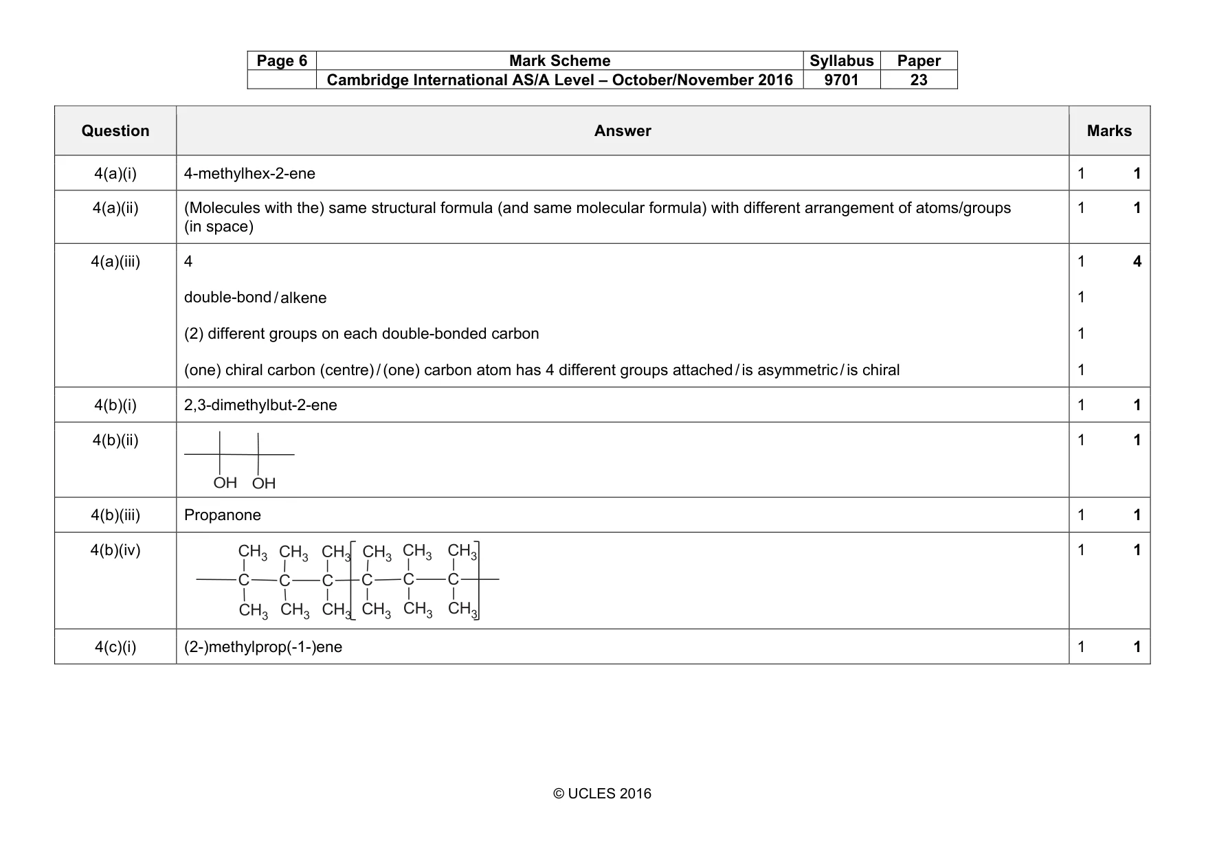 Mark scheme, page 6 of 8