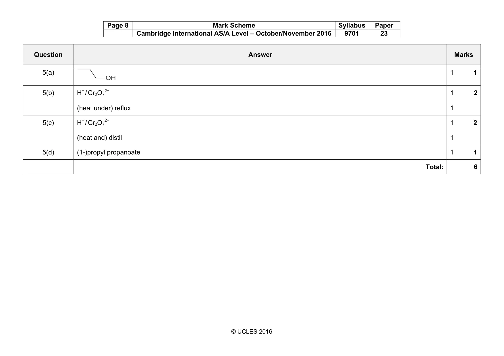 Mark scheme, page 8 of 8