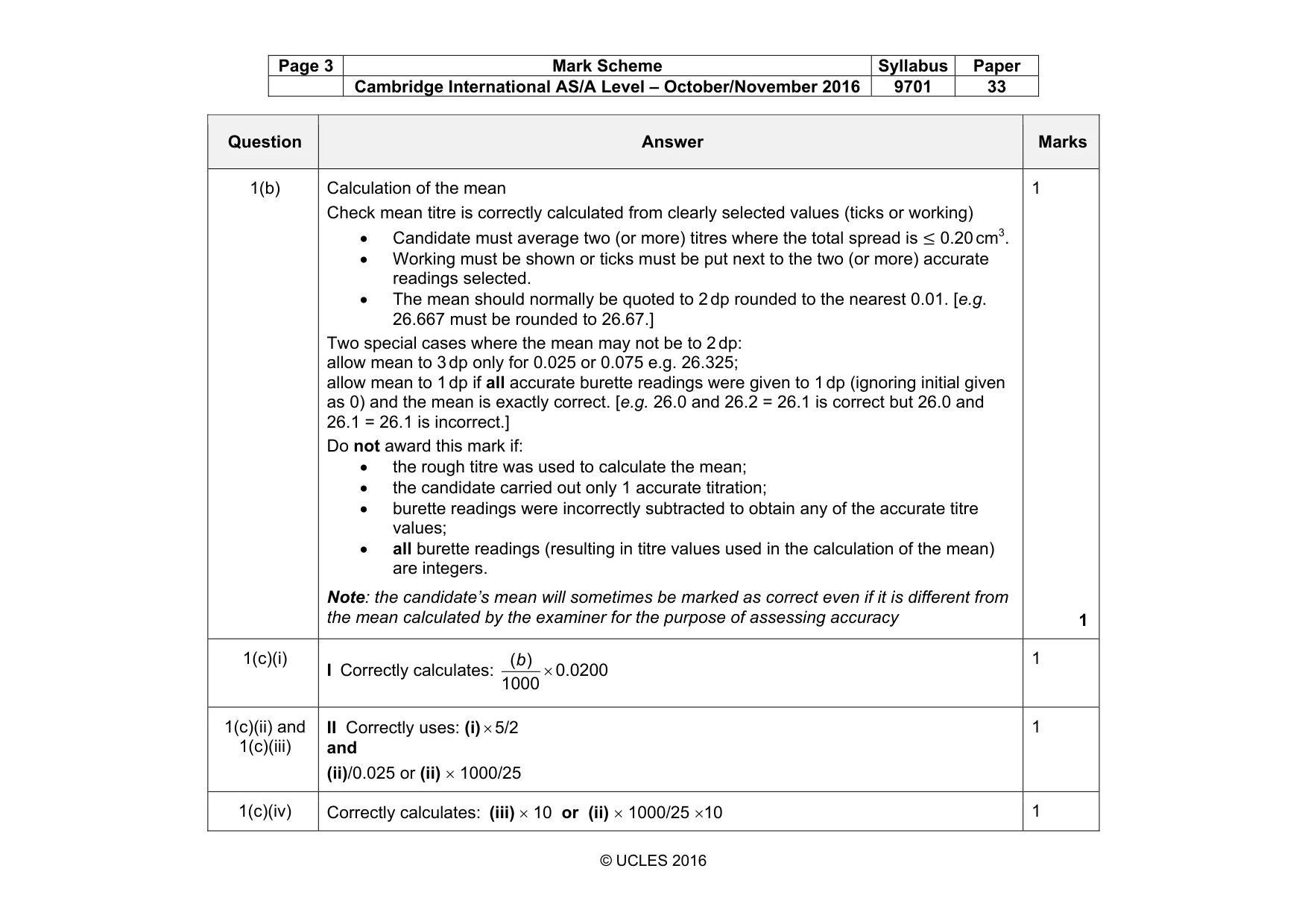 Mark scheme, page 3 of 9