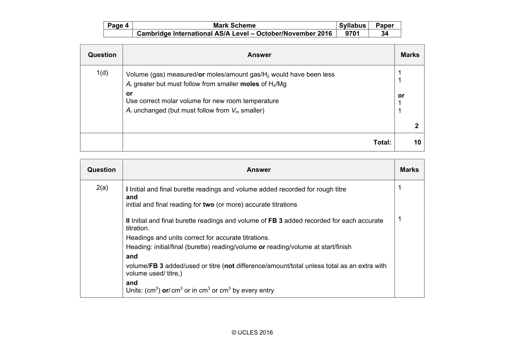 Mark scheme, page 4 of 10