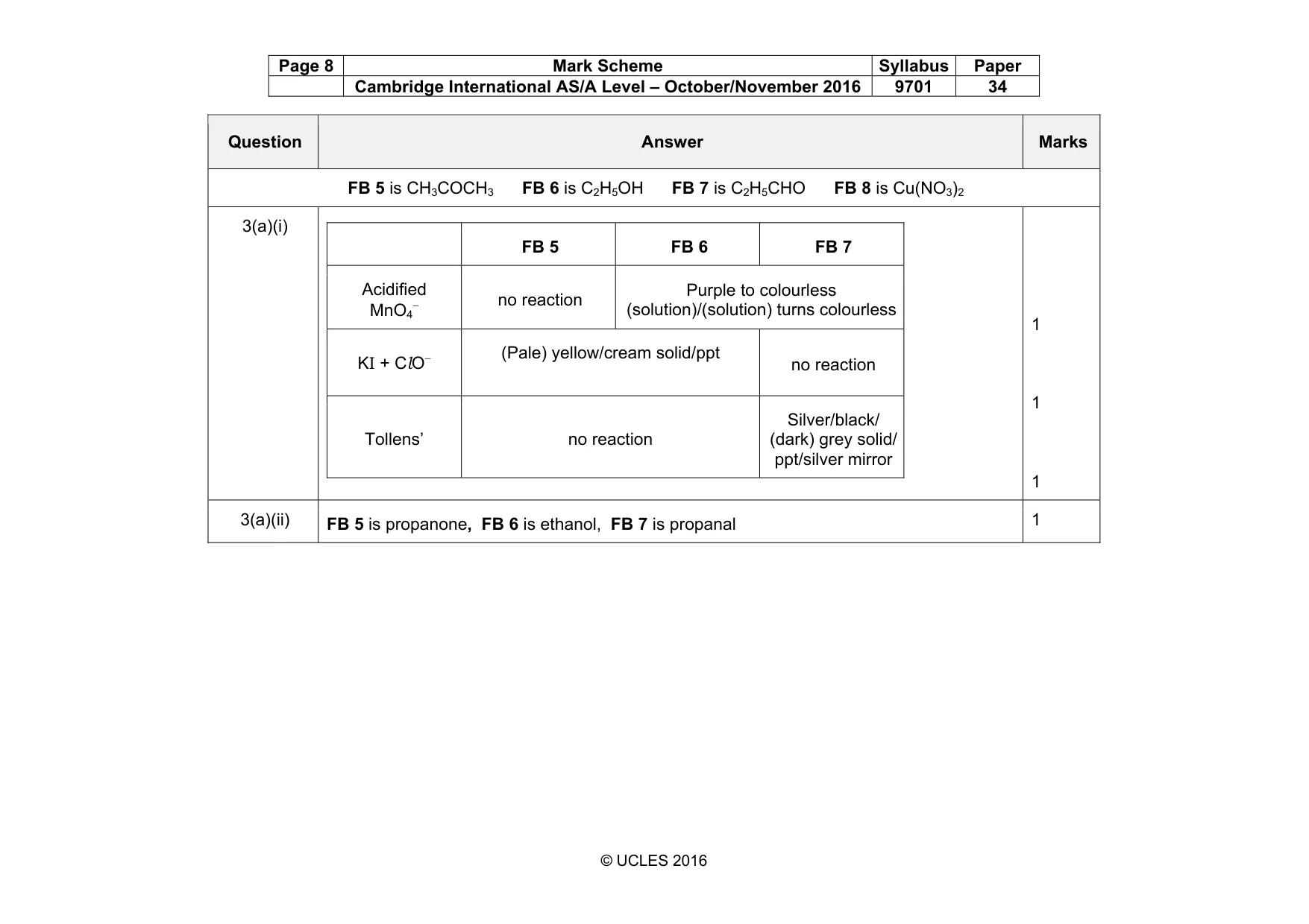 Mark scheme, page 8 of 10